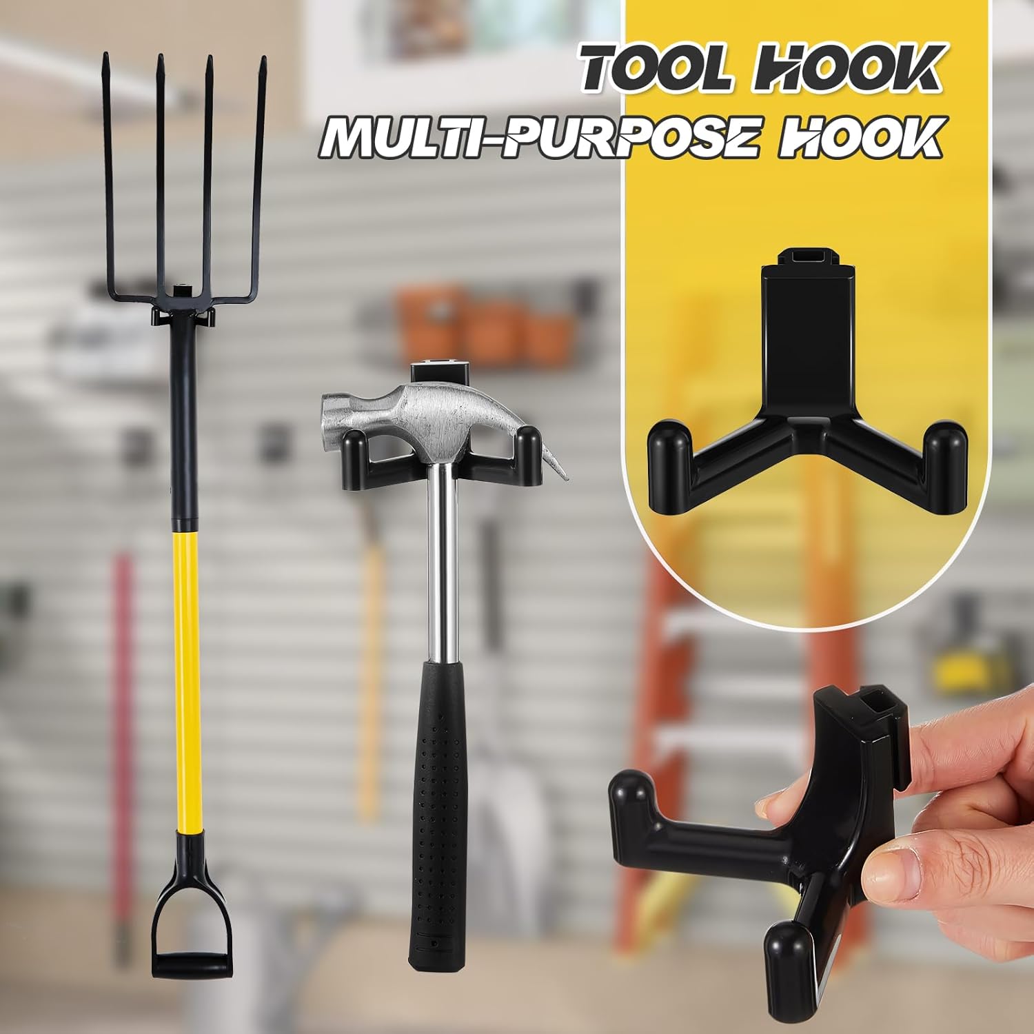 10 Pcs Tool Hook for Shed Accessories, Plastic ABS Tool Hooks Compatible with Lifetime Shed 60305 60118 60127 60138 60141 Etc Not Work on Any Sheds with Horizontal Siding Black