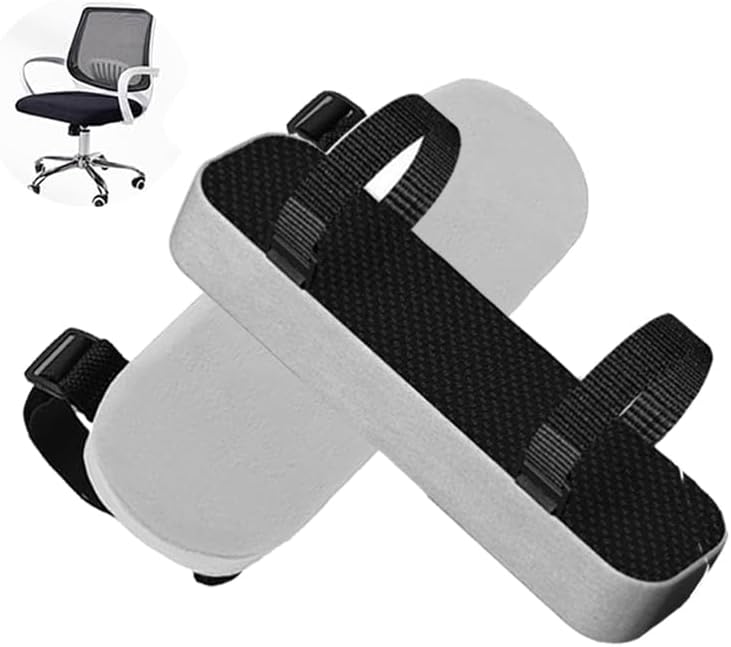 2 Pack Chair Armrest Pads,Chair Armrest Cooling Gel Cushions, Ergonomic Armrest Pads,Office Chair Armrest Pads Covers with Memory Foam Elbow Pillow for Forearm Pressure Relief for Computer Grey