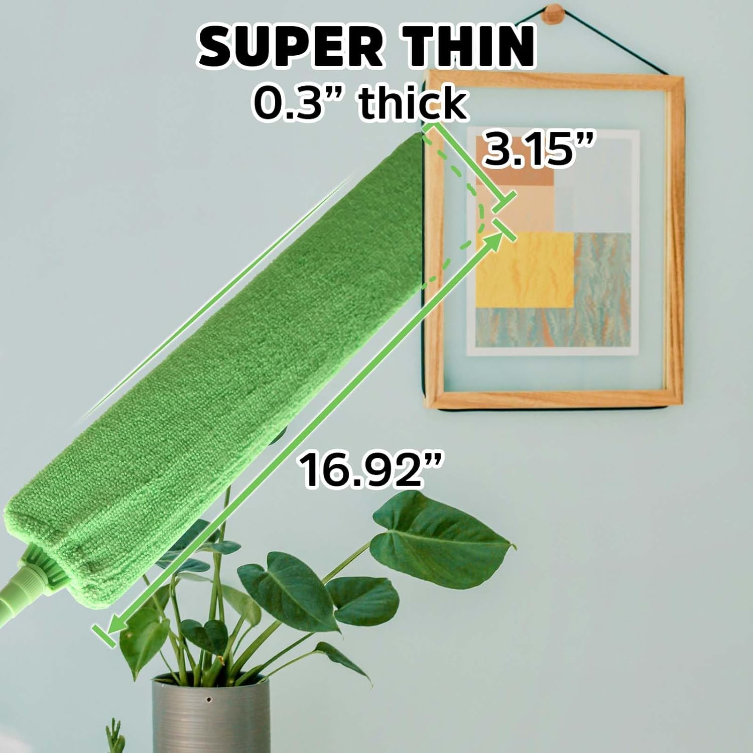 Retractable Gap Dust Cleaner Under Appliance Cleaning Tool, Flat Duster for Under Refrigerator Fridge Stove Couch Bed, Skinny Thin Duster for Tight Spaces
