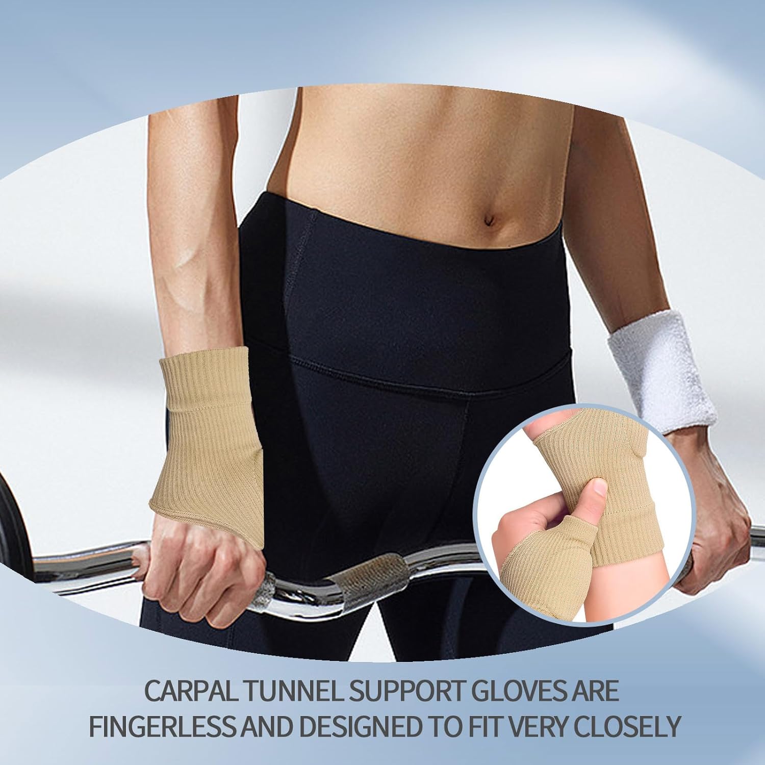 Thumb Brace - 2 Pairs Therapy Gloves Gel Hand Wrist Support Brace Arthritis Compression for Thumb Arthritis, Sport Pain Relief Tendonitis for Men and Women Fits Both Hands L