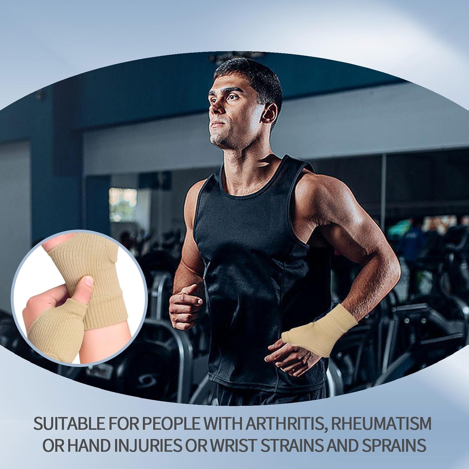 Thumb Brace - 2 Pairs Therapy Gloves Gel Hand Wrist Support Brace Arthritis Compression for Thumb Arthritis, Sport Pain Relief Tendonitis for Men and Women Fits Both Hands L
