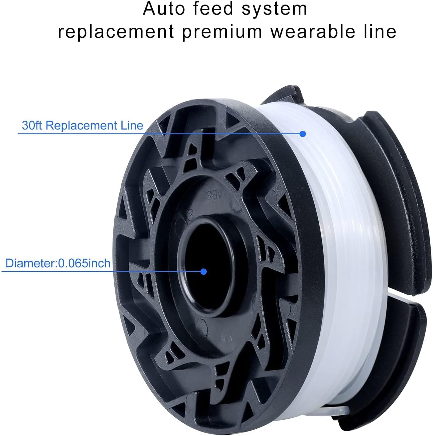 10 PCS AF-100 String Trimmer Line Replace, 30ft 0.065-inch AF-100 String Trimmer Replacement Spool Weed Eater Cap Auto Feed Trimmer String for Black and Decker String Trimmers