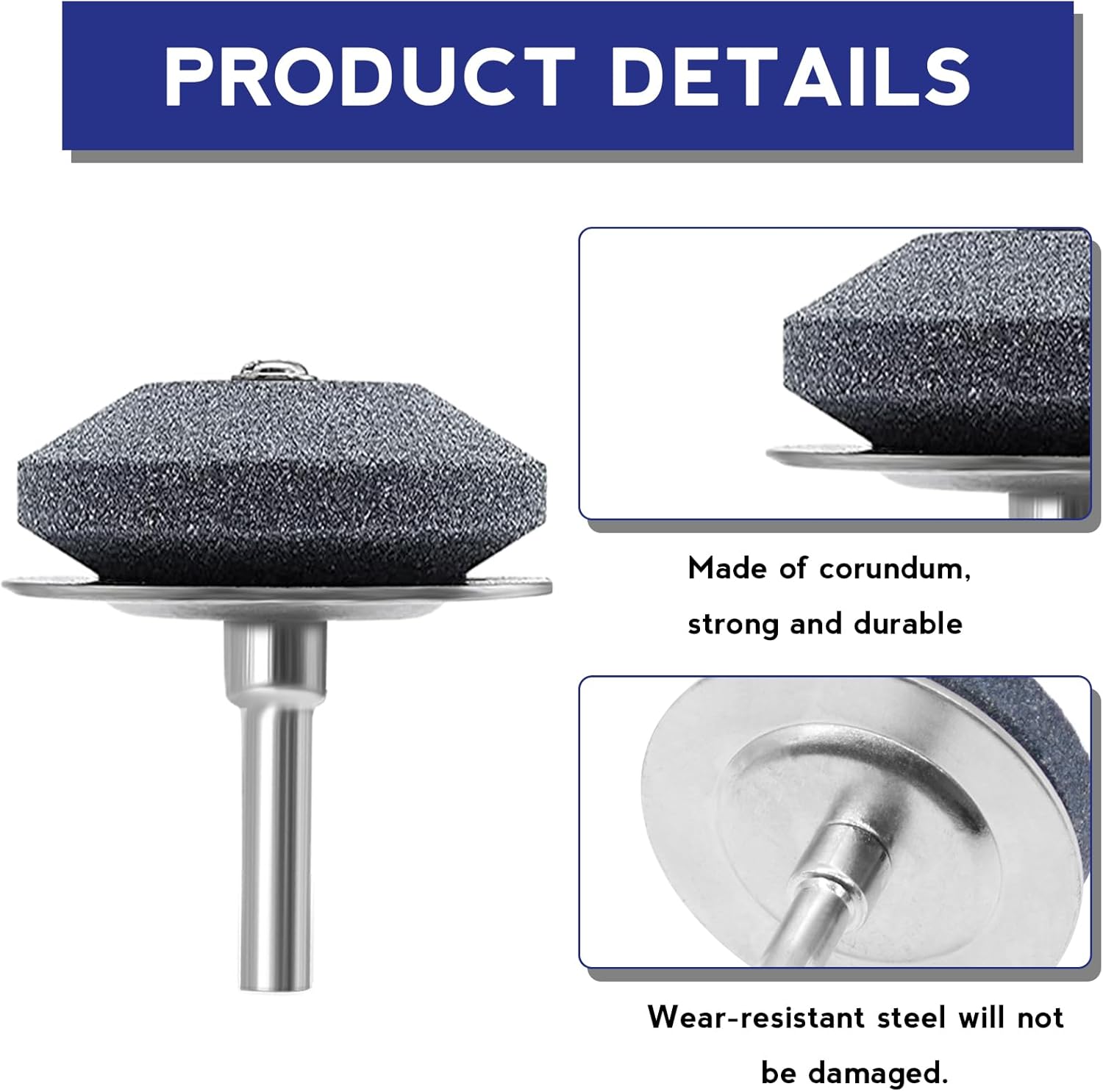 Lawn Mower Blade Sharpener, 4 Pack Mower Blade Sharpener with Steel Backing, Lawnmower Blade Sharpener with Lawn Mower Blade Balancer for Any Power Hand Drill