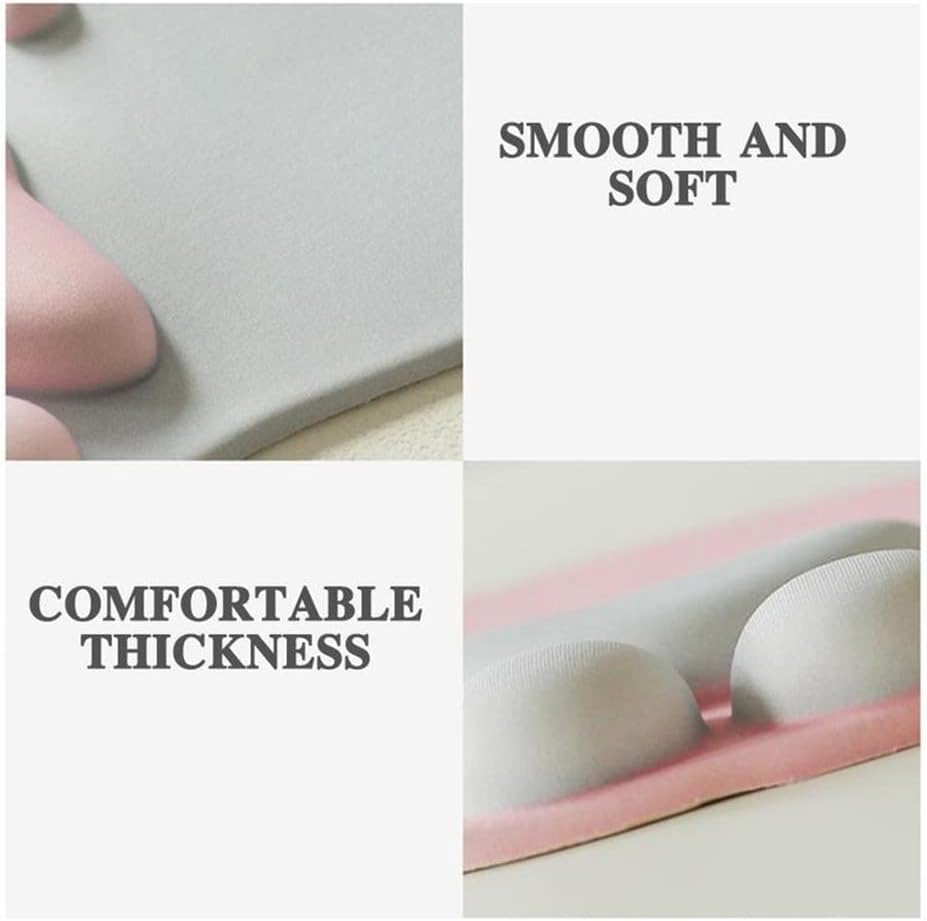 Cat Paw Mouse Pad, Cute 3D Soft Silicone Wrist Rest Support Cushion, Nonslip, Ergonomic Comfort Mouse Mat - for Office, Home Computer, Laptop,Pink