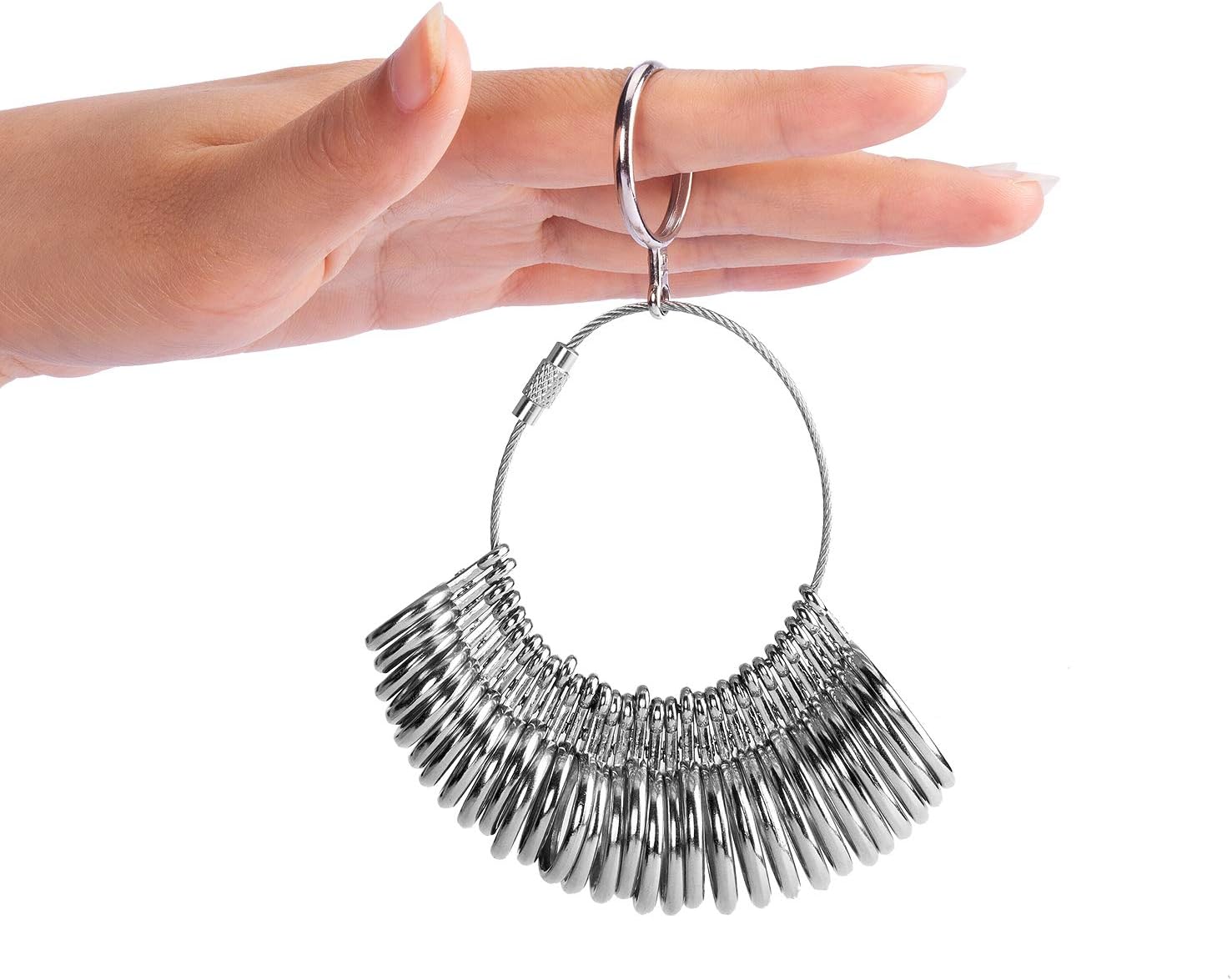 Ring Mandrel Sizer Finger Sizing Measuring Stick - Ring Sizer Guage 27 Pcs Metal Circle Models Jewellery Tool