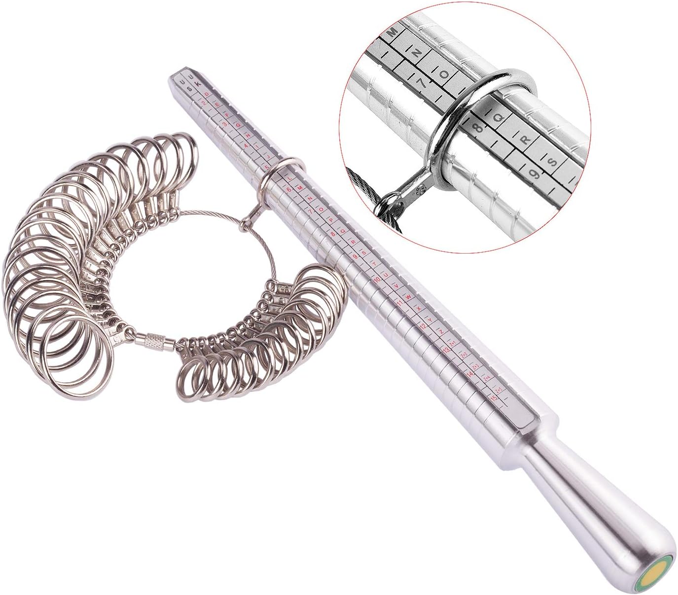 Ring Mandrel Sizer Finger Sizing Measuring Stick - Ring Sizer Guage 27 Pcs Metal Circle Models Jewellery Tool