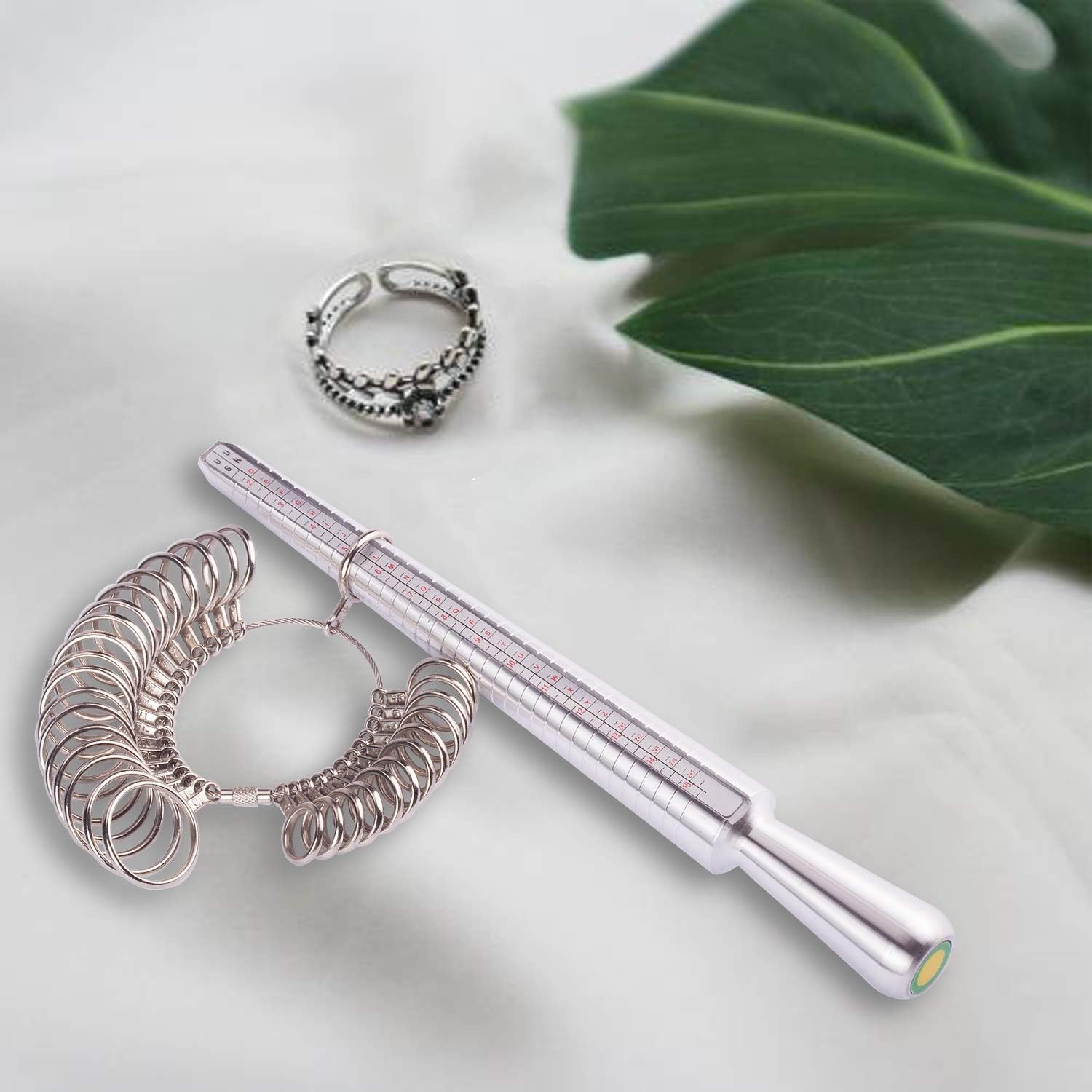 Ring Mandrel Sizer Finger Sizing Measuring Stick - Ring Sizer Guage 27 Pcs Metal Circle Models Jewellery Tool
