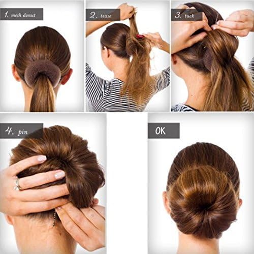 Extra Small Bun Makers for Kids, 6 PCS Chignon Donut Sock Forms for Girls, Mini Doughnut Shapers for Short and Thin Hair 2 Inch, Dark Brown