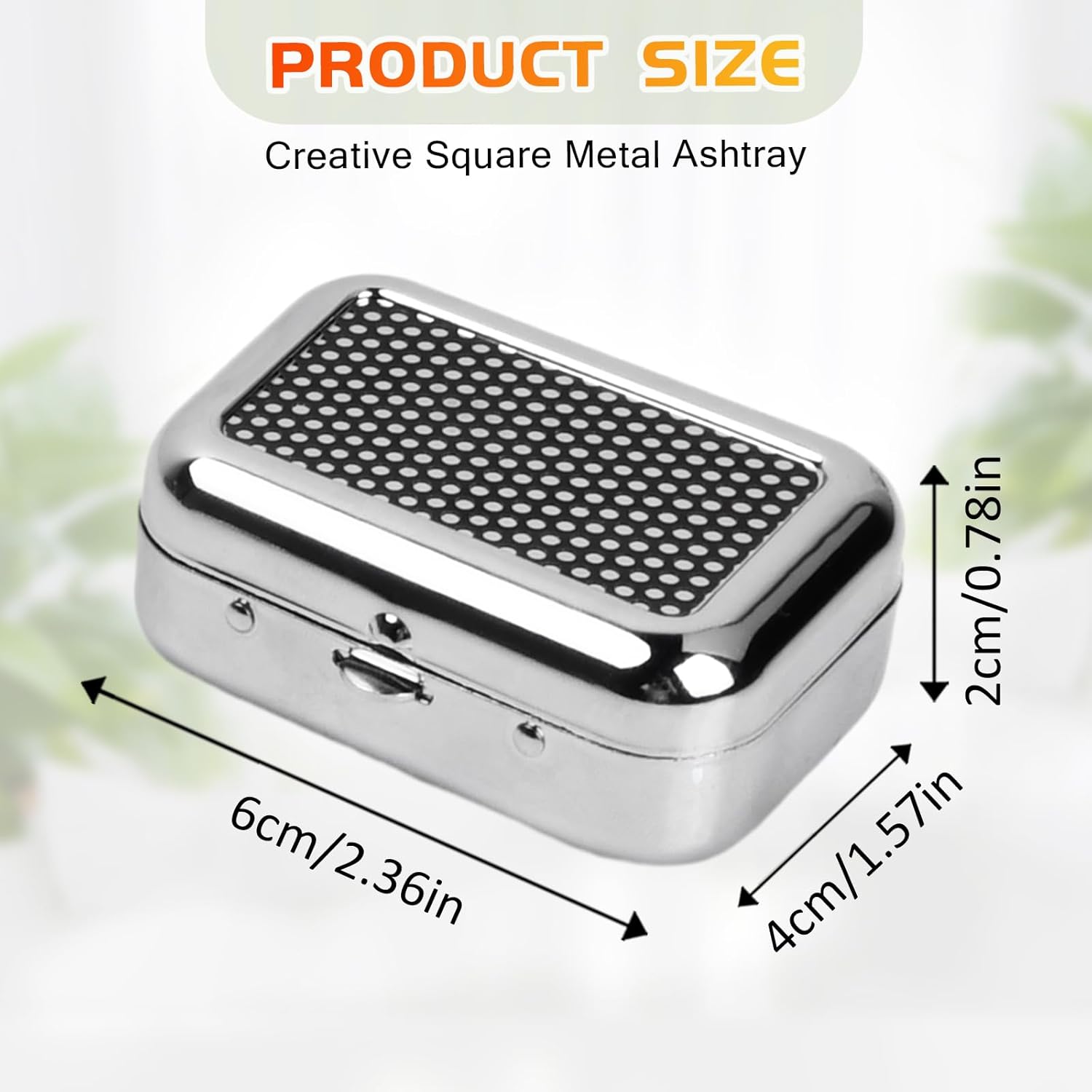 Pocket Ashtray, Portable Mini Ashtray, Stainless Steel Ashtray Windproof Ashtray with lid for Home Office Patio Outdoor Car Travel Camping Picnic Hiking Beach Fishing Cigarette Black