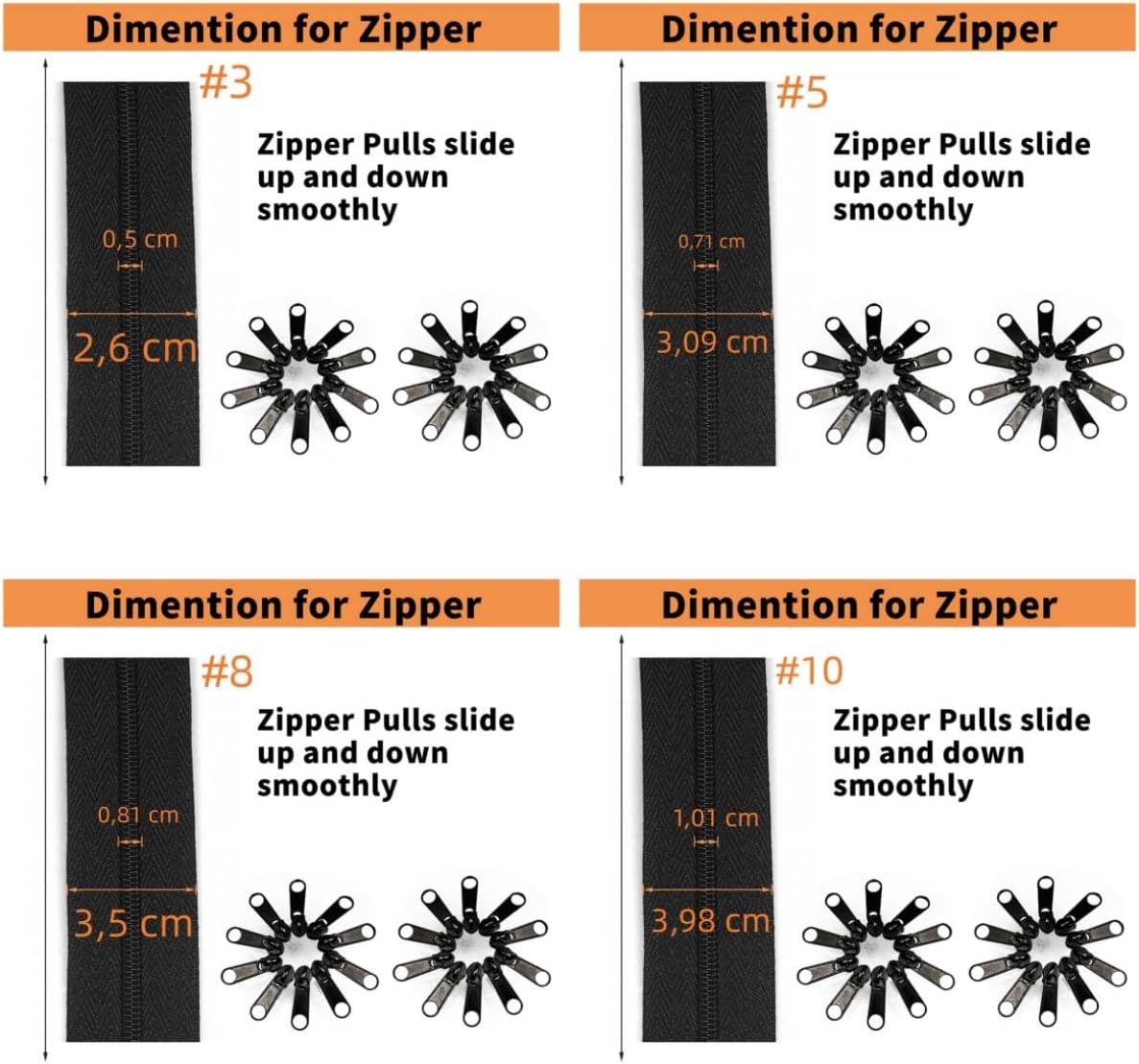 10 Yards 360 Inches Bulk Zippers,9 Meters #3 Zipper for Sewing,Black Nylon Coil Zippers by The Yards with 20pcs Replacement Sewn Zippers for DIY Sewing Craft,Bags,Clothes,purses etc. Black