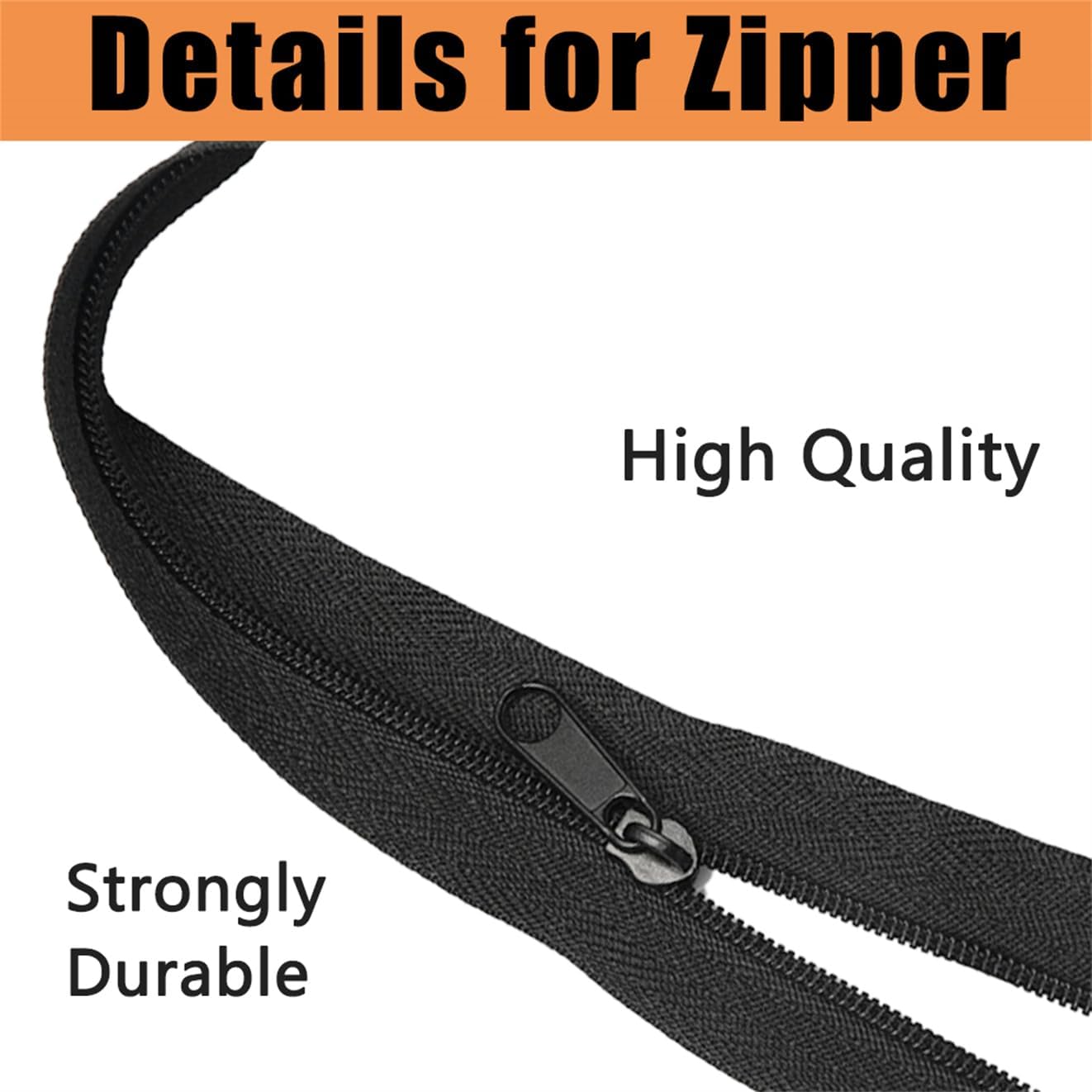 10 Yards 360 Inches Bulk Zippers,9 Meters #3 Zipper for Sewing,Black Nylon Coil Zippers by The Yards with 20pcs Replacement Sewn Zippers for DIY Sewing Craft,Bags,Clothes,purses etc. Black