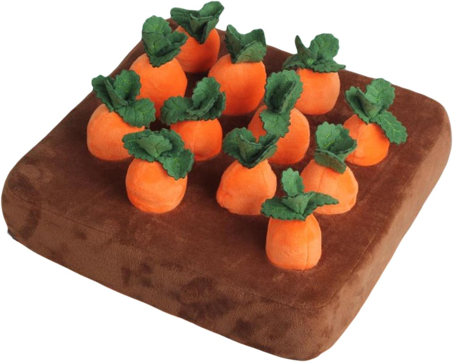 Dog Carrot Plush Toy, Vegetable Fruit for Dogs Cats IQ Toy, Pull The Carrot Stuffed Toy, Molars Toy Pet Interaction, Pet Feeding Training, 12Pcs Carrot