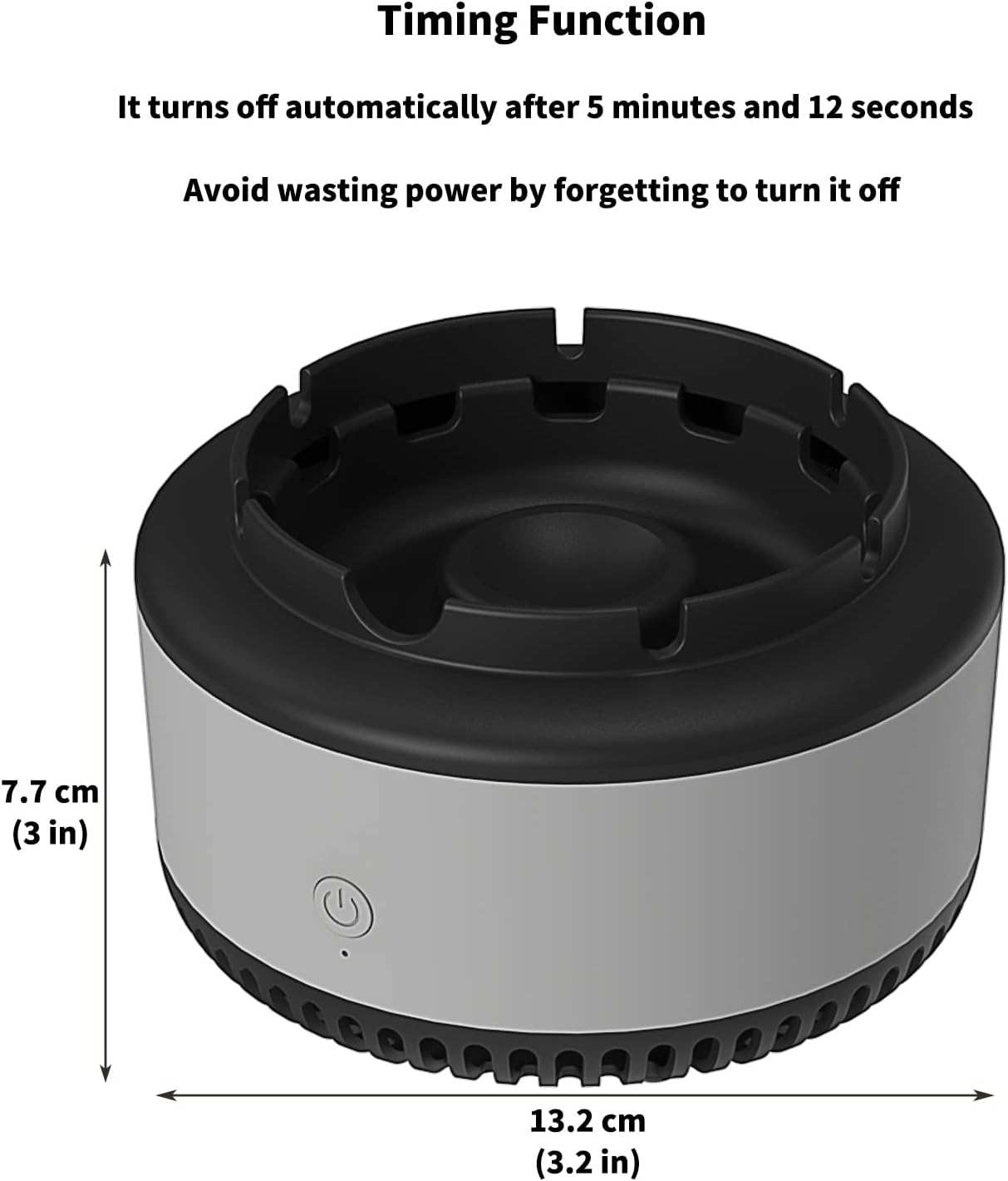 Smokeless Ashtrays for Cigarettes Indoor, Air Purifier,Best Gifts for Smokers, Suitable for Home Car Office Outdoor- Gray