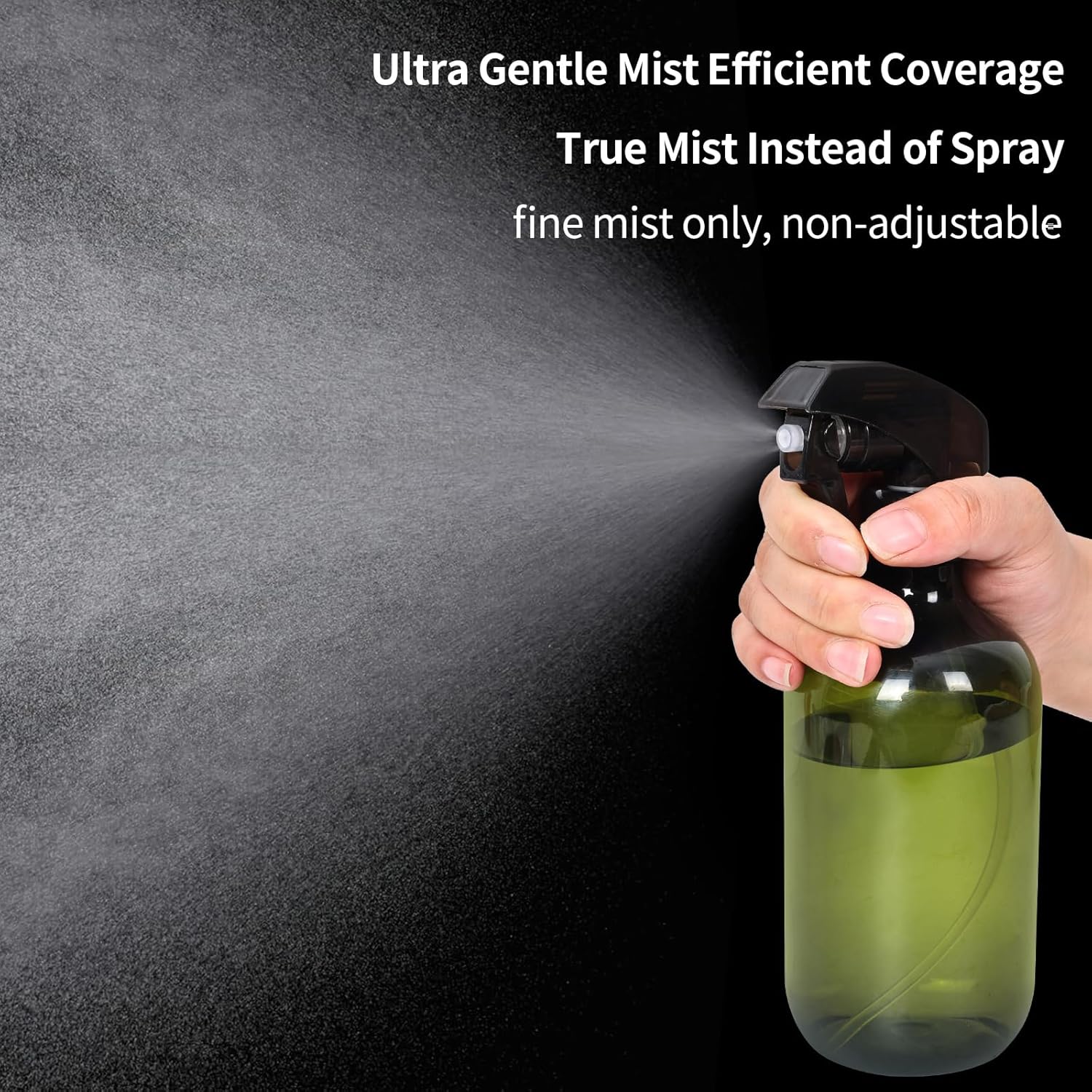Cleaning Spray Bottles for Plants Misters for Inside, 2 Pack 16.9 oz Squirt Bottle, Water Spray Bottle Mist Sprayer, No Leak Hair Mister Spray Bottle Empty with Adjustable Nozzle Green