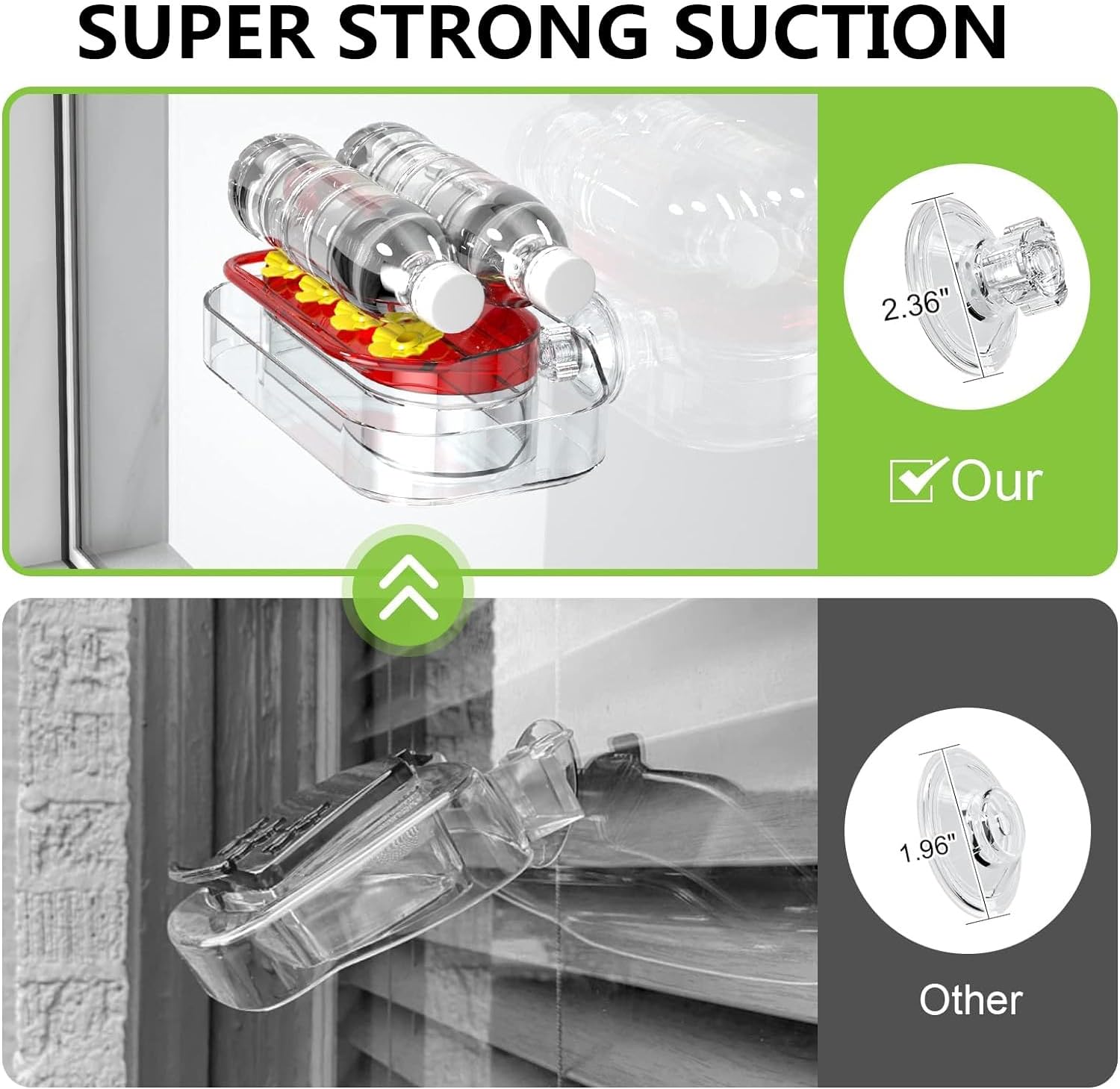 Clear Hummingbird Feeder,Hanging Hummingbird Feeder with Suction Cup Tabletop Humming Bird Feeder Bird Water Station Traywith 4 Feeding Ports, Easy to Clean and Refill Plastic Humming Bird Feeder