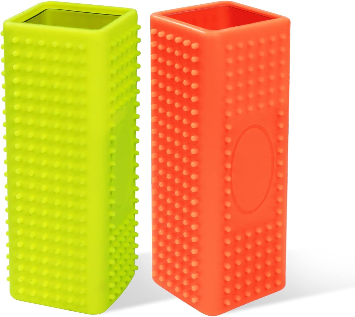 2 PCS Silicone Pet Hair Remover, Reusable Rubber Pet Hair Block Roller Cleaner for Carpet, Couch, Furniture, Car Seats Orange, Yellow