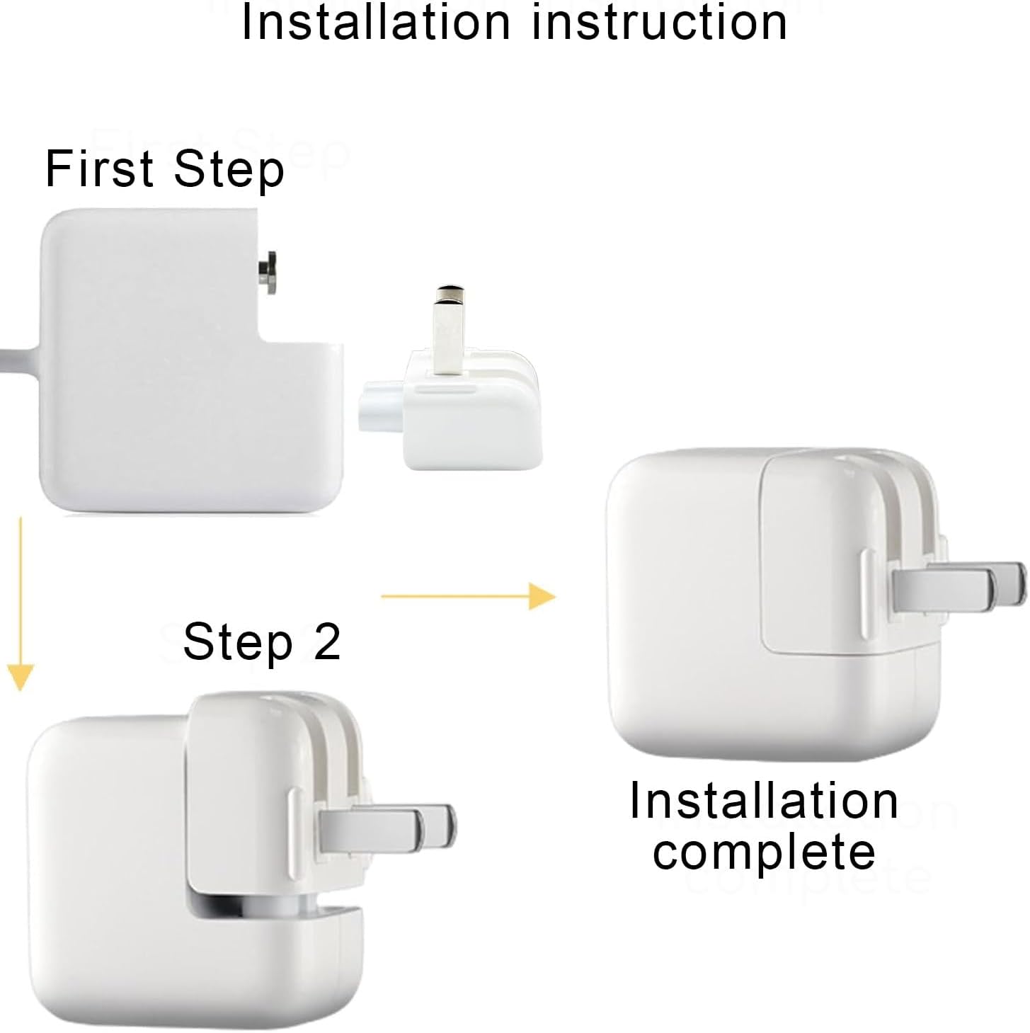 2Pcs Mac AC Wall Adapter Plug Duckhead – US Standard Wall Charger with Power Cord for MacBook, iBook, iPhone & iPod,Replacement AC Power Adapter Brick