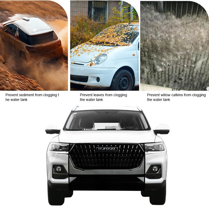 2Pcs Car Grill Net,Heavy-Duty Grille Mesh with Hooks, Universal Front Bumper Vent Insert for Pickup Trucks & Vehicles, Dustproof Air Intake Protection, Durable Car Accessories
