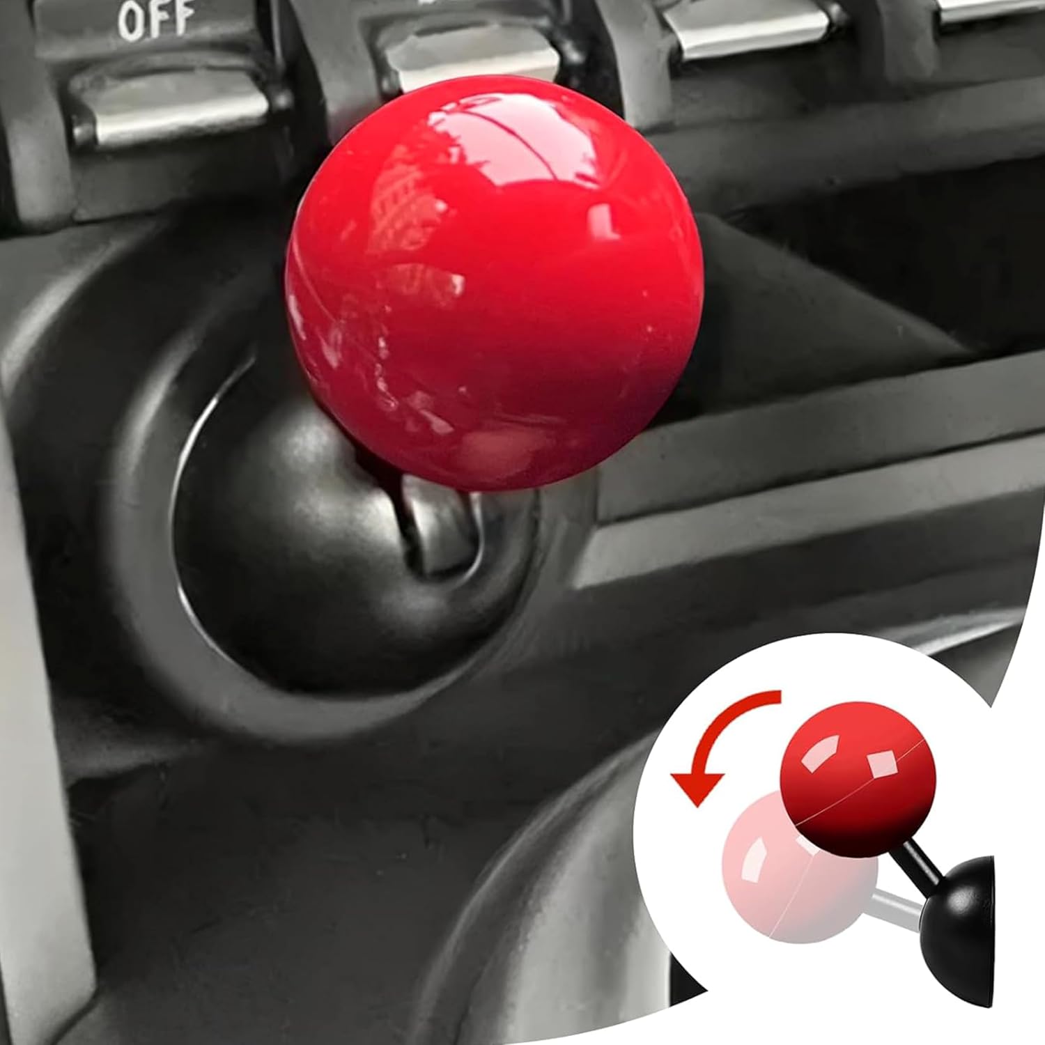 Car Push Start Button Cover, Engine Start/Stop Joystick Ball, Universal Starter Decorative Accessories Red