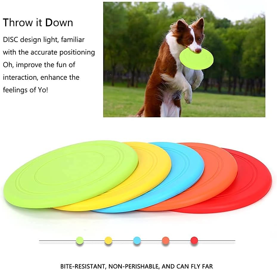 5 Pack Dog Frisbee,Dog Flying Disc Puppy Flyer Toy React Faster Training Interactive Toys for Small Medium Dog Lightweight Floating Saucer
