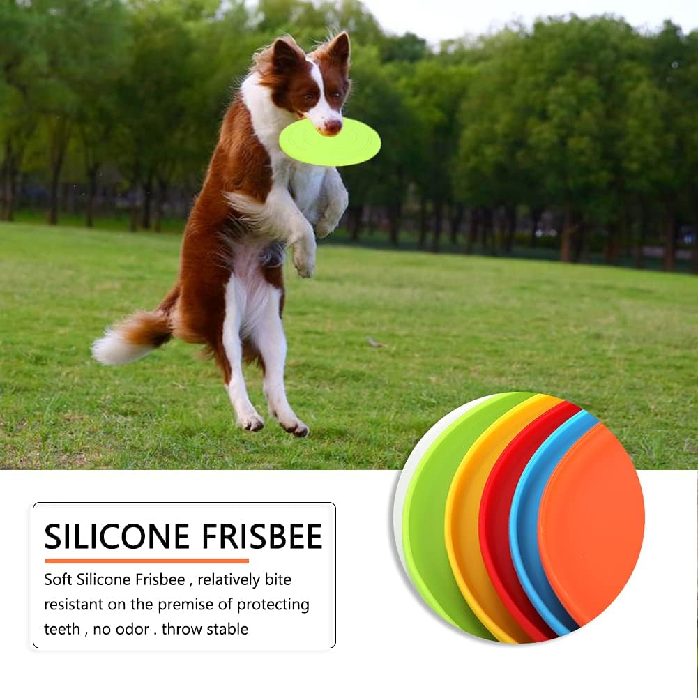 5 Pack Dog Frisbee,Dog Flying Disc Puppy Flyer Toy React Faster Training Interactive Toys for Small Medium Dog Lightweight Floating Saucer