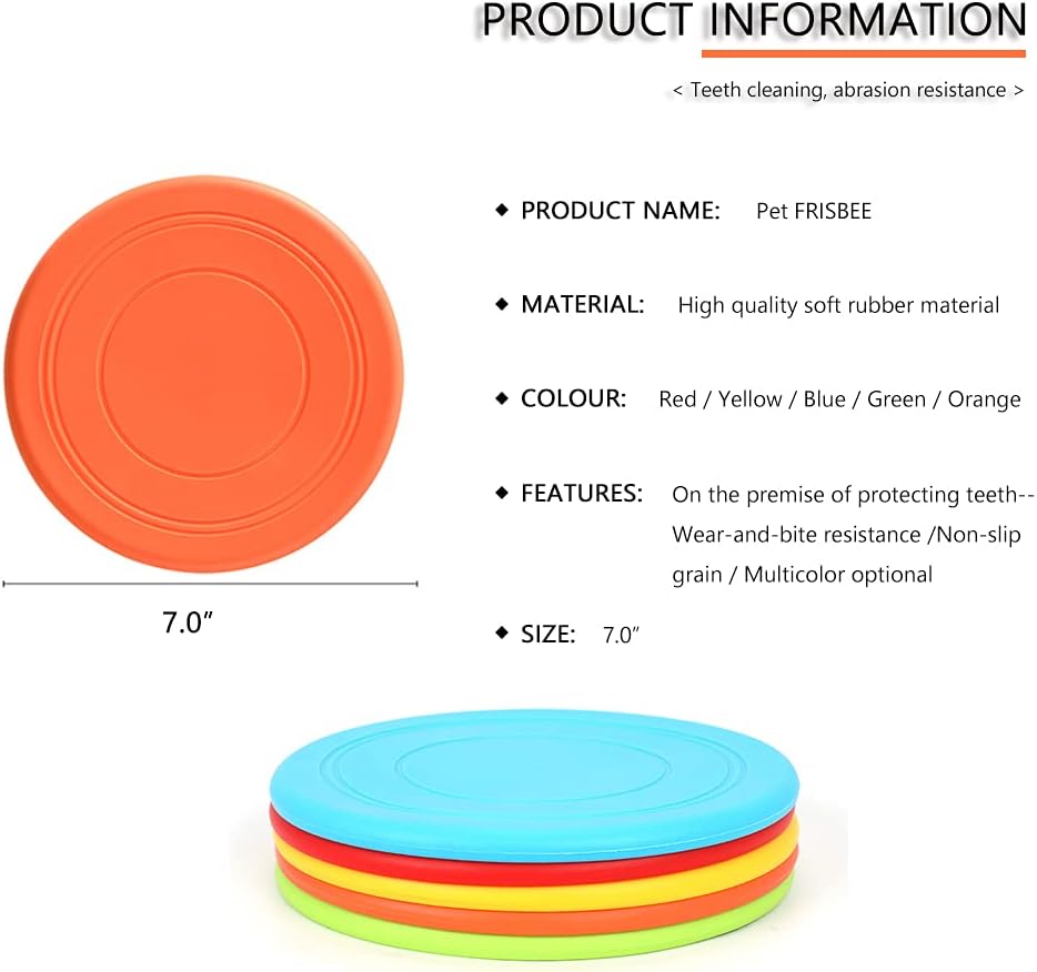 5 Pack Dog Frisbee,Dog Flying Disc Puppy Flyer Toy React Faster Training Interactive Toys for Small Medium Dog Lightweight Floating Saucer