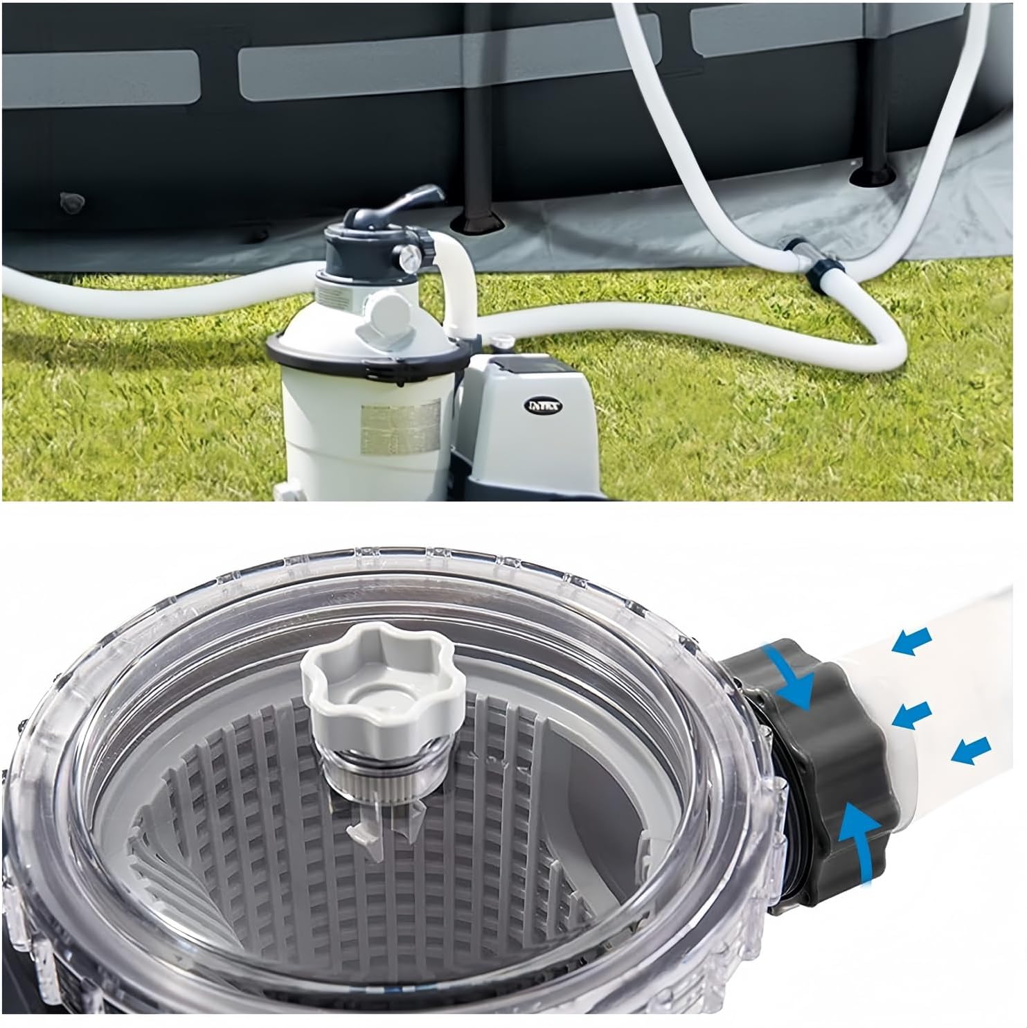 1.5" Diameter Pool Pump Replacement Hose Compatible with Intex 1500-2500 GPH Pumps, Sand Filters & Saltwater Systems Heavy-Duty 59" Garden Hose for Above Ground Pools 1-Pack
