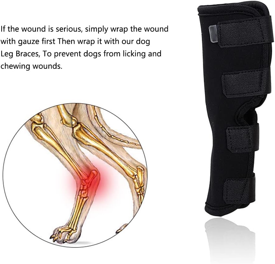 1Pc Canine Dog Hock Joint Support Brace, Adjustable Pet Dog Leg Braces Compression Wrap for Recovery Dog Braces Protect Legs Wounds Injuries for Pain Relief