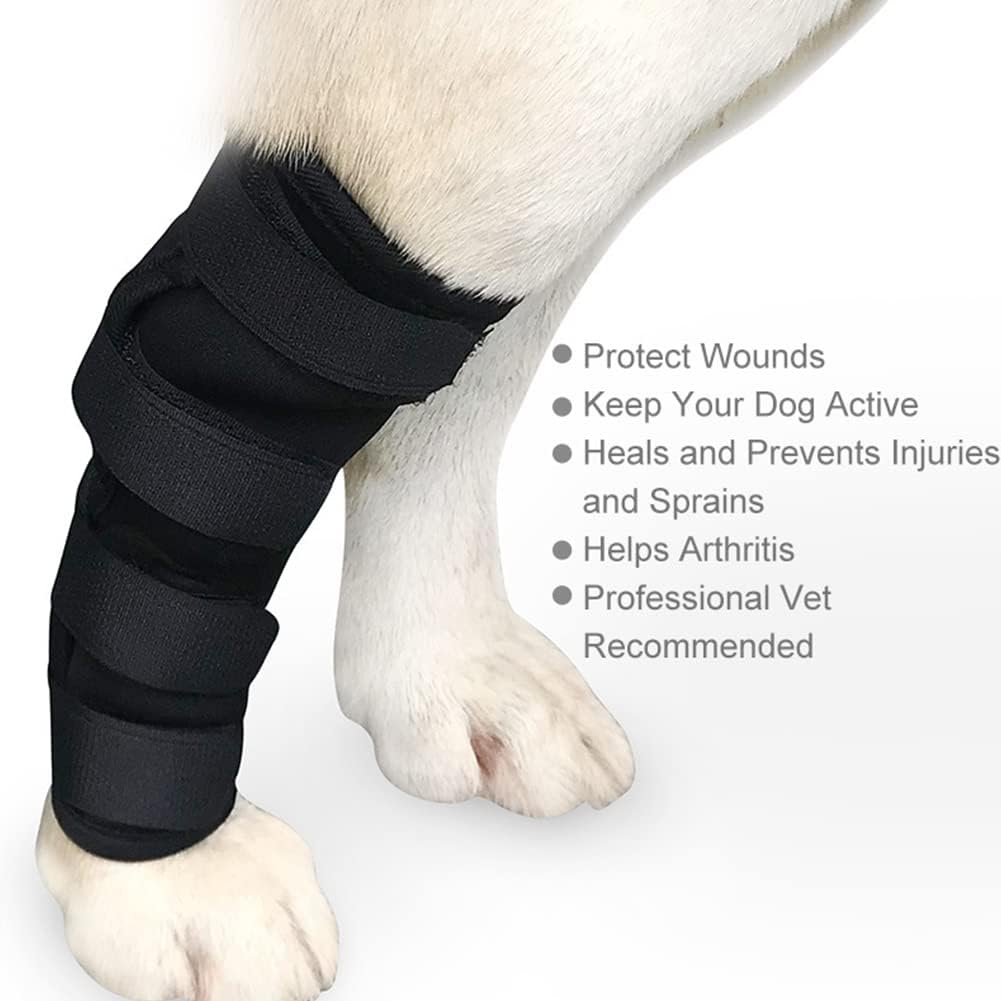 1Pc Canine Dog Hock Joint Support Brace, Adjustable Pet Dog Leg Braces Compression Wrap for Recovery Dog Braces Protect Legs Wounds Injuries for Pain Relief