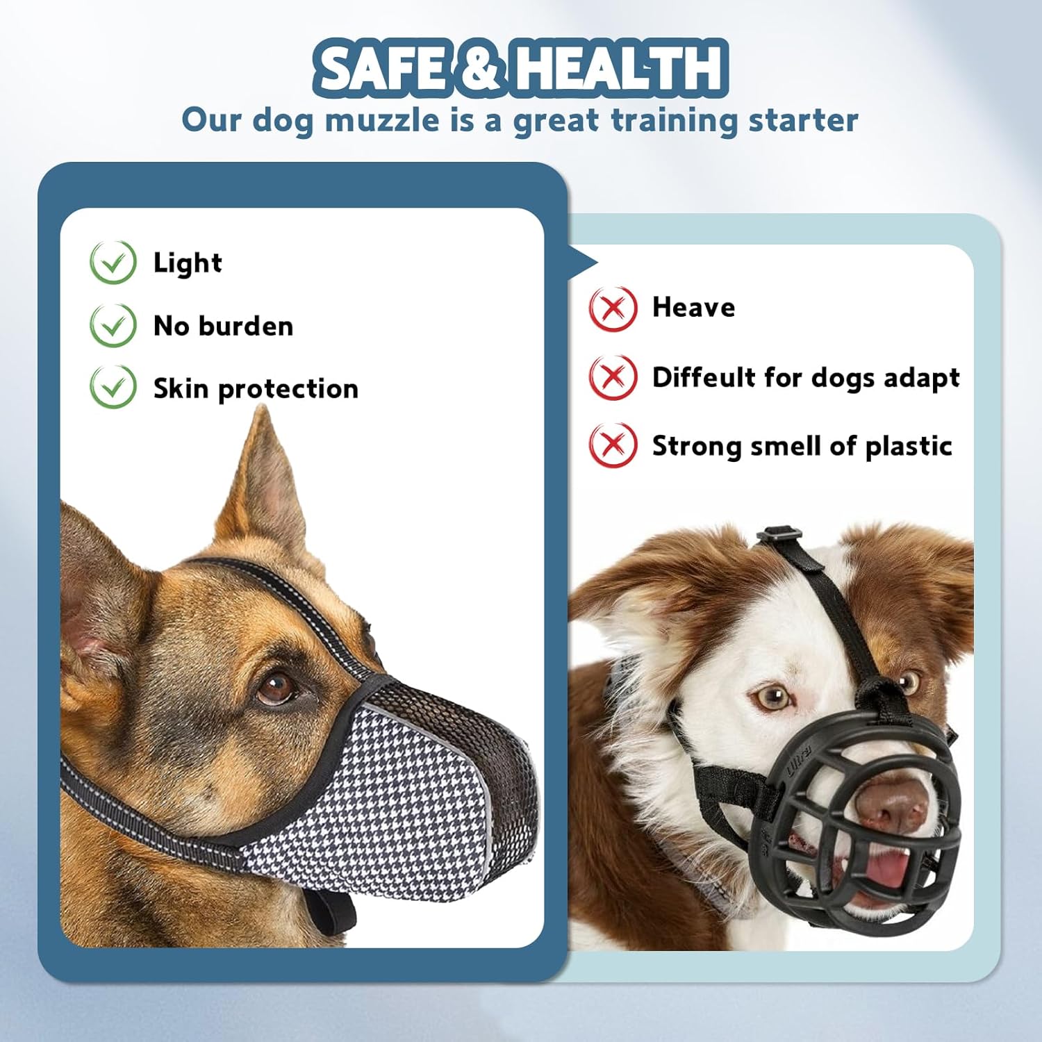 Muzzle for Small Dogs with Adjustable Straps, Breathable Mesh Small Dog Muzzle for Biting Chewing Licking Grooming or Eating Everything, Reflective Tape Design, Lightweight and Portable XS