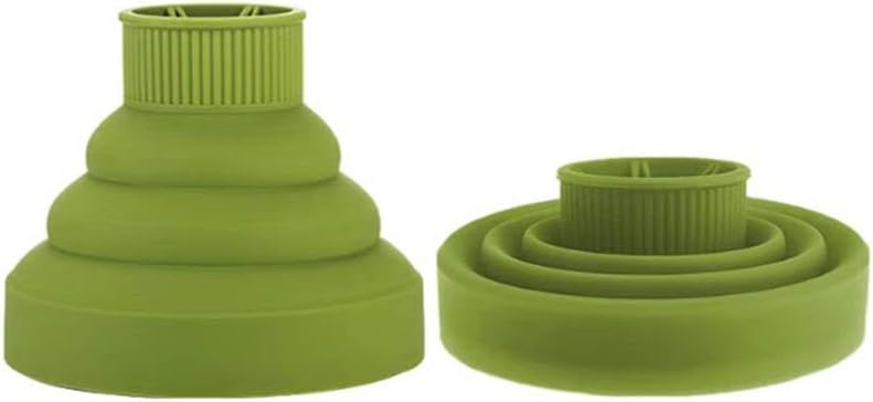Collapsible Hair Diffuser Attachment - Portable Silicone Diffuser for Curly Hair, Fits 1.57-1.99" Nozzle Dryers, Travel & Salon Use Green