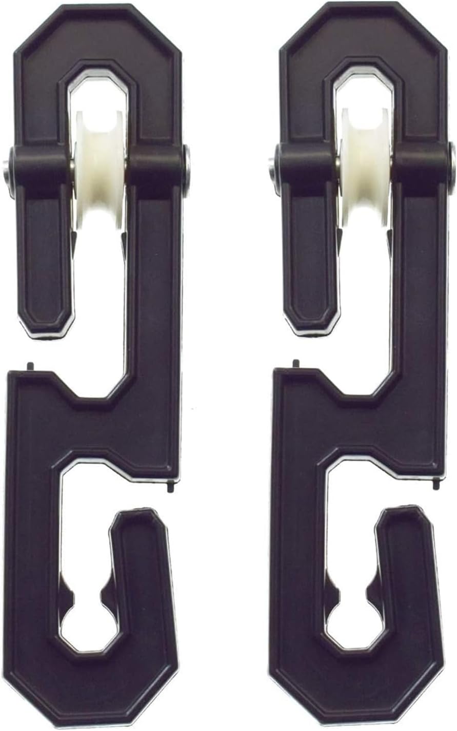 2Pcs Clothesline Spreader, Aluminium Heavy Duty Outdoor Clothes Line Separator Pulley Clothesline Spreader for Long Clothesline and Heavy Loads Black