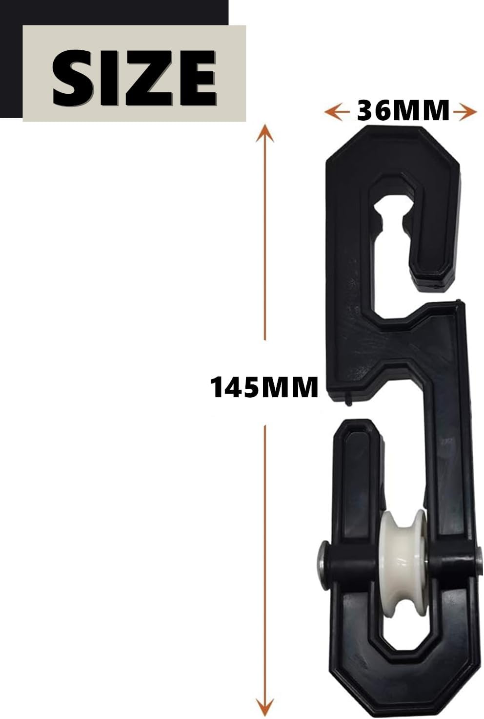 2Pcs Clothesline Spreader, Aluminium Heavy Duty Outdoor Clothes Line Separator Pulley Clothesline Spreader for Long Clothesline and Heavy Loads Black