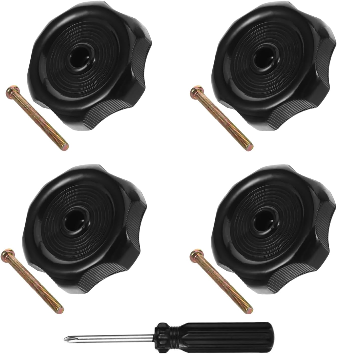 4 Pack RV Window Crank Replacement & Vent Knob, Camper Trailer Window Hardware Accessories 1" Shaft, 2-1/4" Diameter with Screws & Screwdriver, Interior RV Parts. 4
