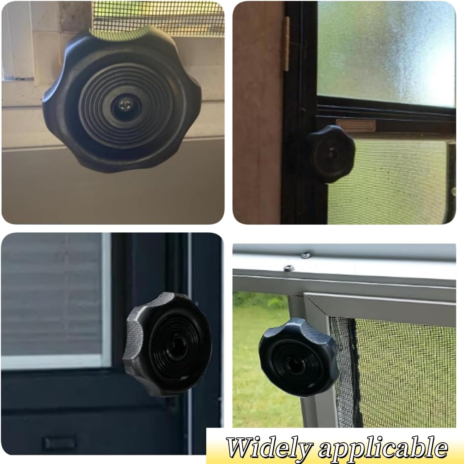 4 Pack RV Window Crank Replacement & Vent Knob, Camper Trailer Window Hardware Accessories 1" Shaft, 2-1/4" Diameter with Screws & Screwdriver, Interior RV Parts. 4