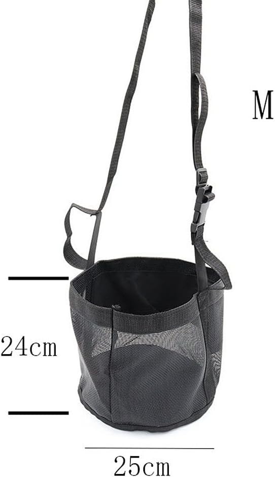Comfort Breathable Horse Feed Bag, Mesh Feed Bucket, Mesh Designed Feeding Bag with Adjustable Strap and Waterproof Bottom, Horse Feeder Bag Storage, for Horse Feeding Supplies Muzzle Feed 2 Black