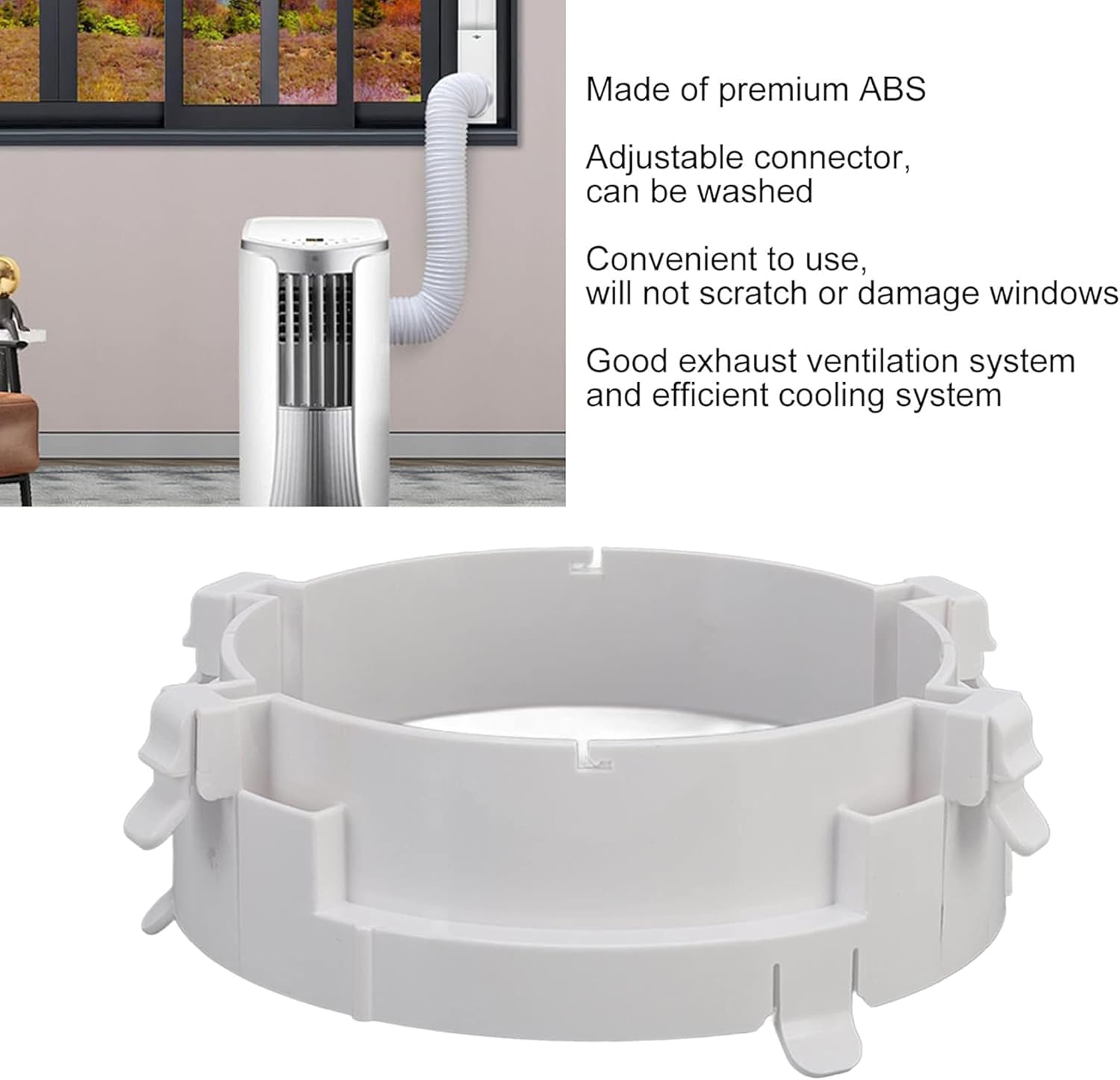 Air Conditioning Exhaust Hose Adapter,Portable Coupler,Portable Number 2 Air Conditioning Pipe Connector,Exhaust Hose Connector,Household Air Conditioner Accessories 5.91x5.91inch