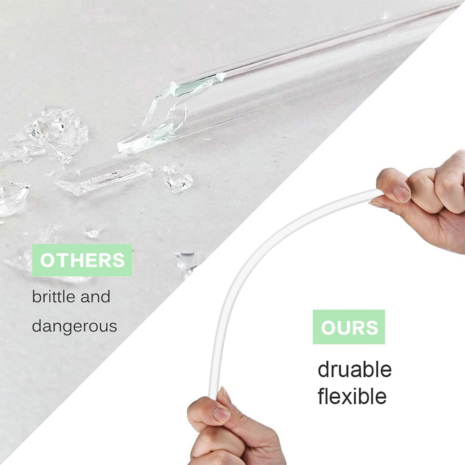 10 Pcs Replacement Straws Compatible with Stanley 30 oz Cup Tumbler, Reusable Plastic Cleaning Brush for Adventure Travel Tumbler 10.4inch Long -