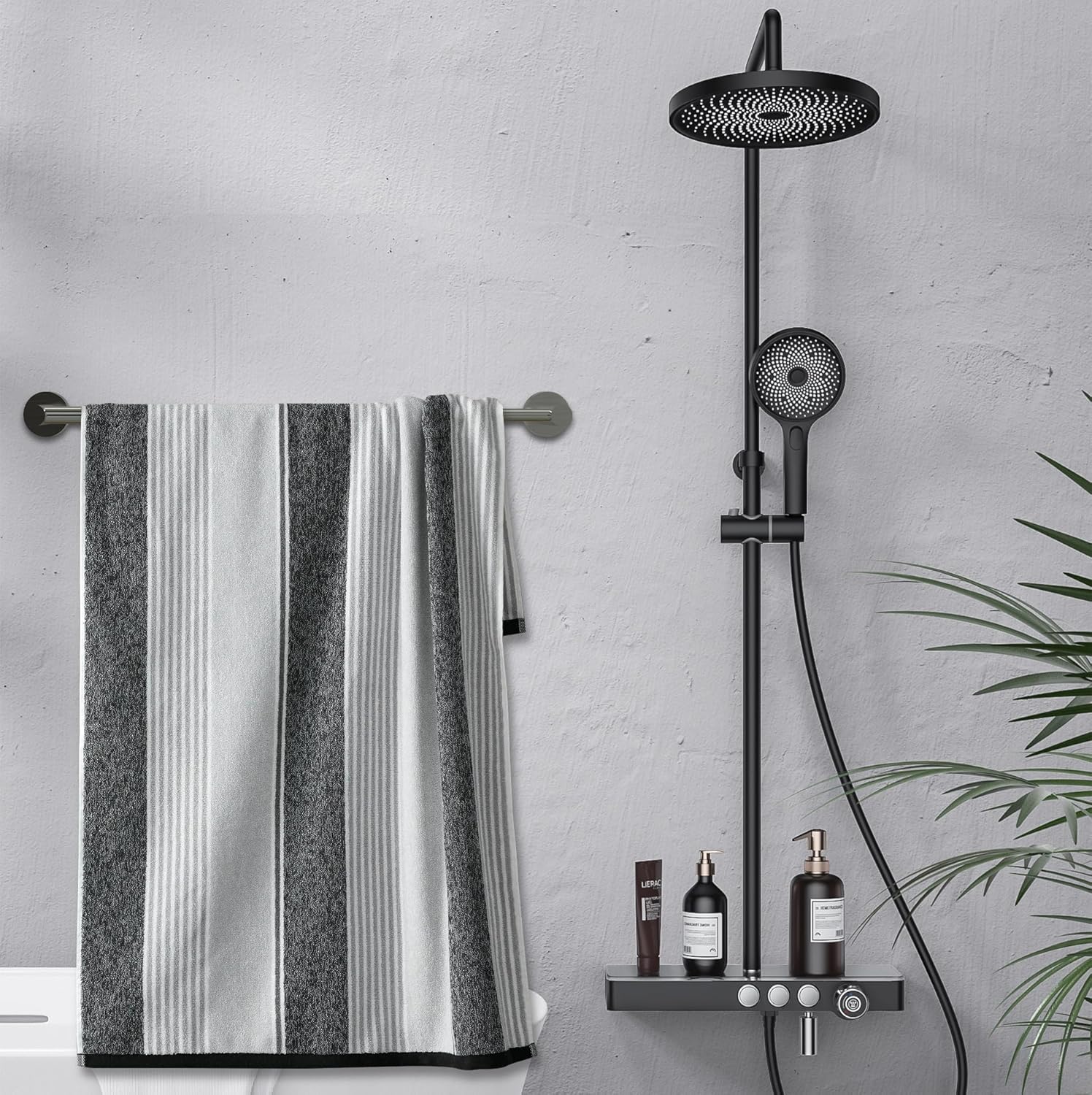 Towel Bar - Adjustable 304 Stainless Steel Holder for Bathroom 11.8inch-22.6inch Sturdy and Rustproof Wall Mounted Rack Accessories, Silver… Silver