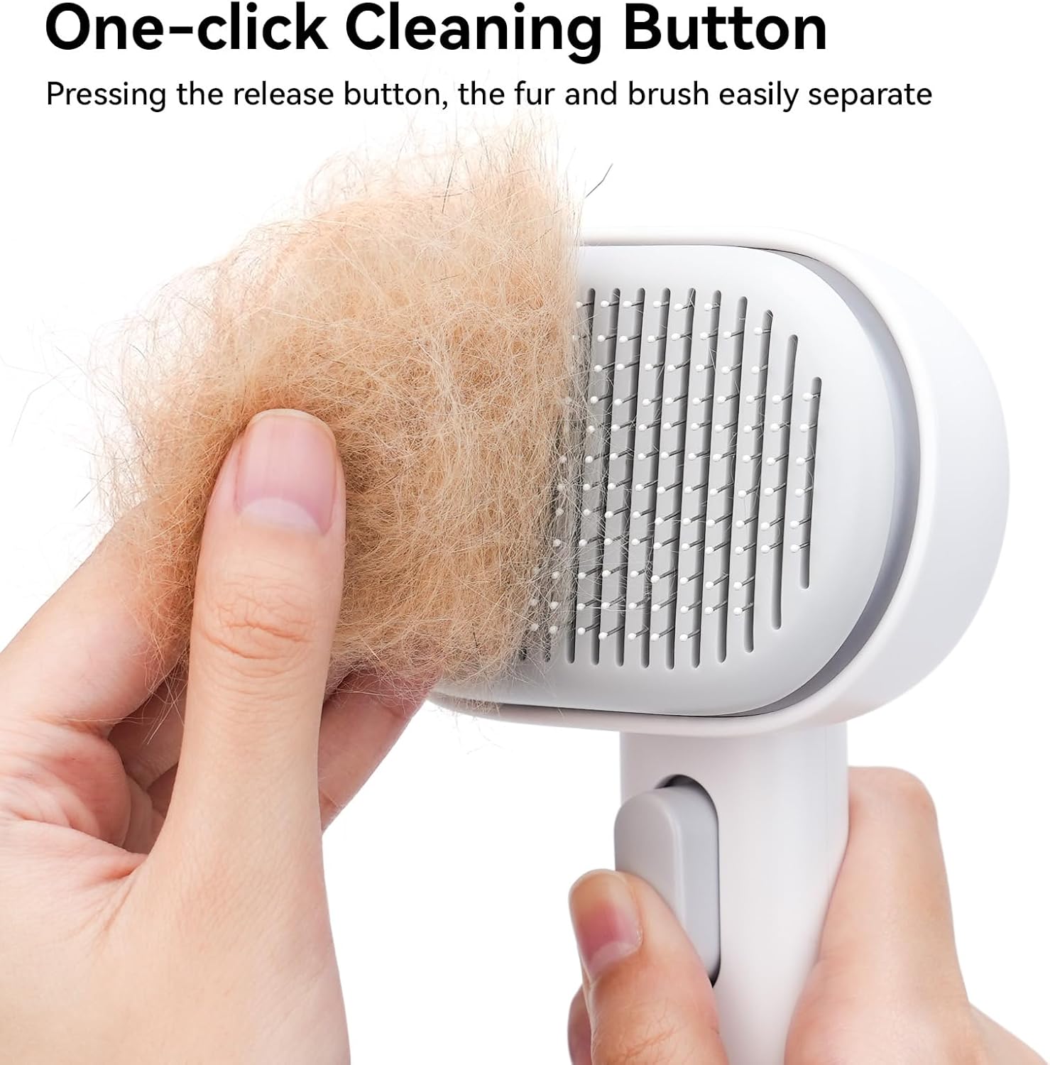 Cat Brush for Shedding, Brushes Indoor Cats, Long or Short Haired Grooming Comb Kitten Rabbit Massage Removes Loose Fur White -