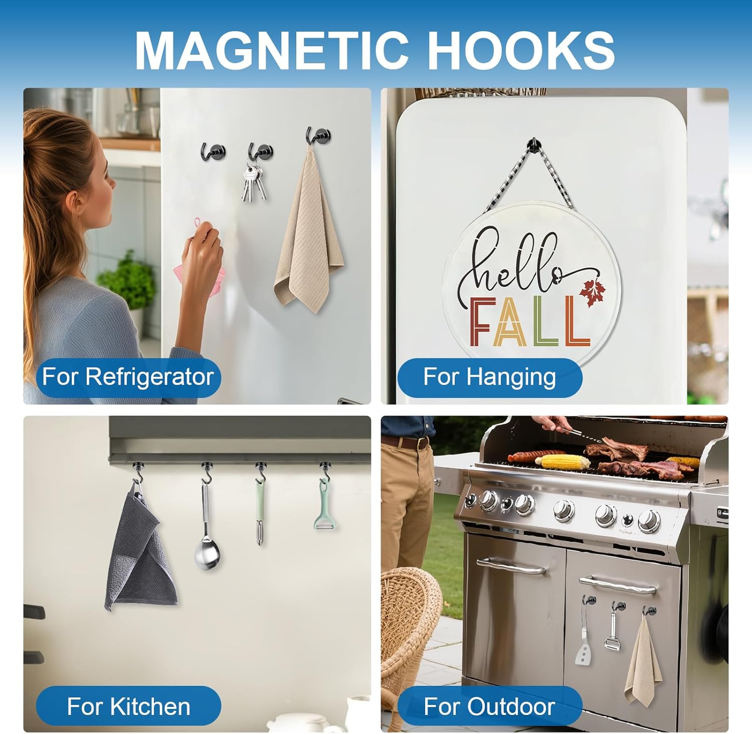 Magnetic Hooks, 12 Pack 30lbs+ Magnet Hook 2026 Cruise Cabin Ship Essentials Heavy Duty Strong Magnets Refrigerator Fridge Hanging for Classroom Beach Vacation Kitchen Grills Black Black 0.63in x
