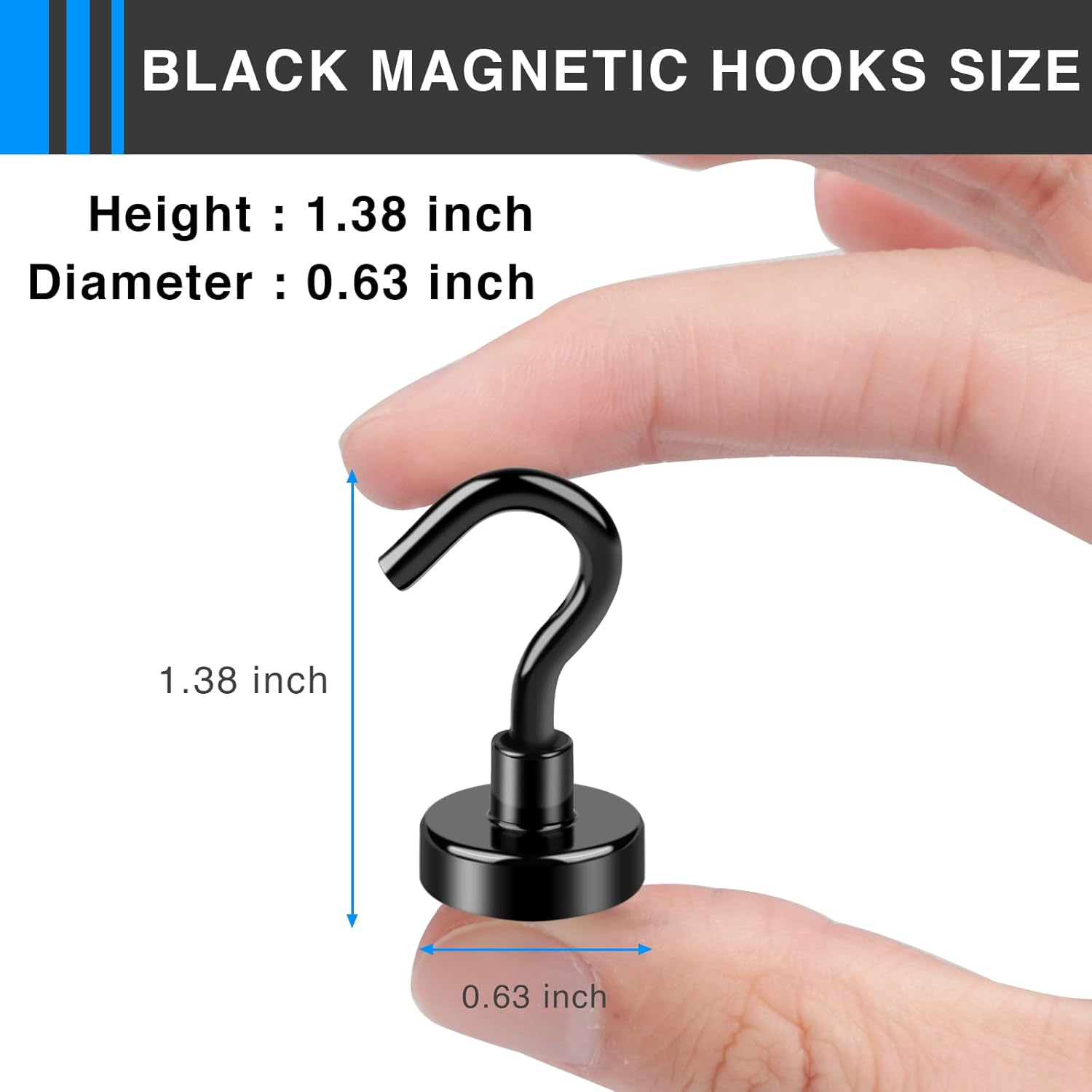 Magnetic Hooks, 12 Pack 30lbs+ Magnet Hook 2026 Cruise Cabin Ship Essentials Heavy Duty Strong Magnets Refrigerator Fridge Hanging for Classroom Beach Vacation Kitchen Grills Black Black 0.63in x