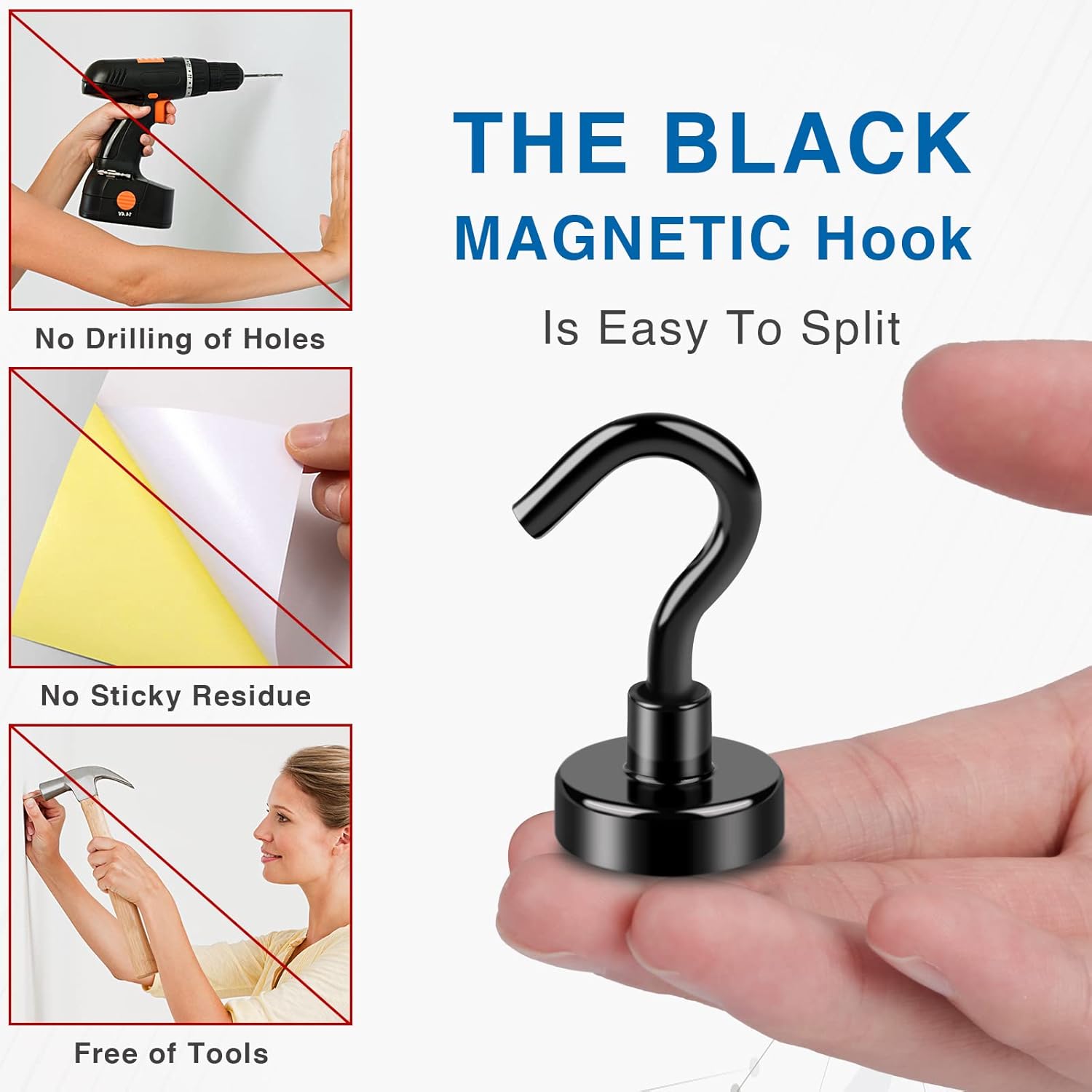 Magnetic Hooks, 12 Pack 30lbs+ Magnet Hook 2026 Cruise Cabin Ship Essentials Heavy Duty Strong Magnets Refrigerator Fridge Hanging for Classroom Beach Vacation Kitchen Grills Black Black 0.63in x