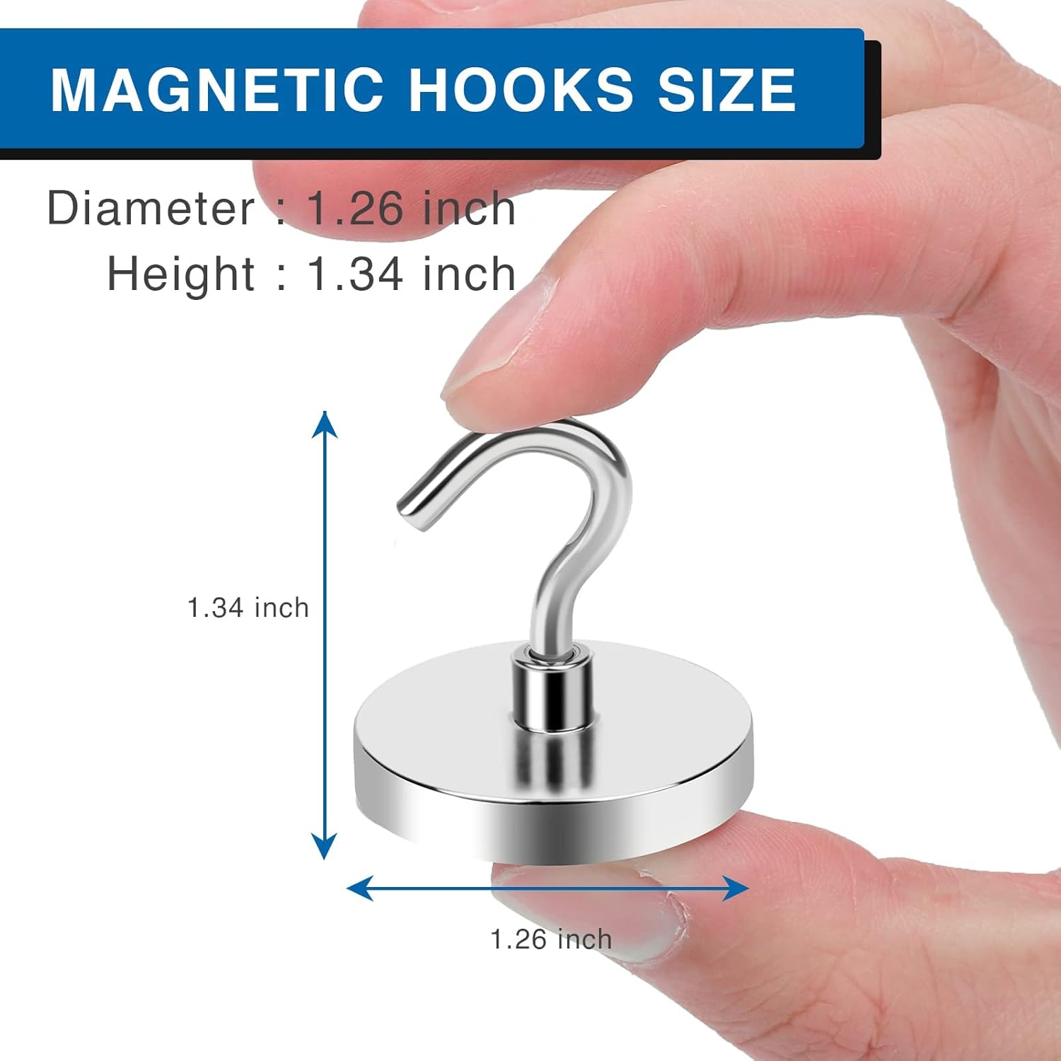 Magnetic Hooks for Cruise Cabins, 130LBS Strong Magnet Heavy Duty Essentials 2026, Powerful Magnets Door Decoration, Metal Ship Walls, Ceiling- 6 Pcs Silver 1.26in x 1.34in