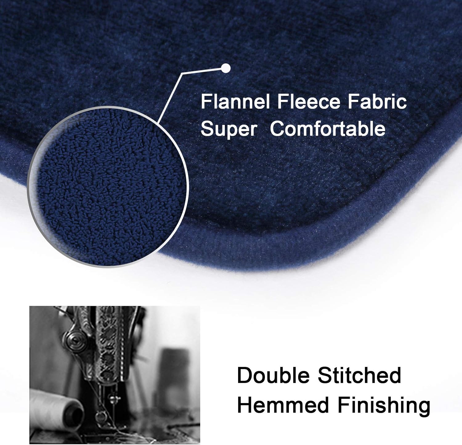 Bath Mat Memory Foam Set Bathroom Rug Flannel Velvety Luxury Extra Soft and Absorbent Non Slip Rugs for Bathroom/Bedroom Washable 2 Pack- 20"x 32"/ 17"x 24", Navy Navy 20" x 32" Plus 17" 24"
