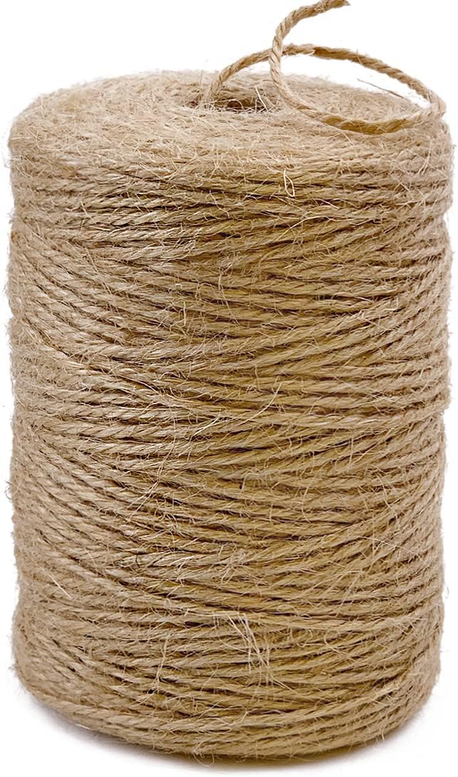 PerkHomy Natural Jute Twine 600 Feet Long String for Crafts Gift Wrapping Packing Gardening Crochet Knitting Macrame Decor Brown 2mm * 600feet 1/12 In 182M