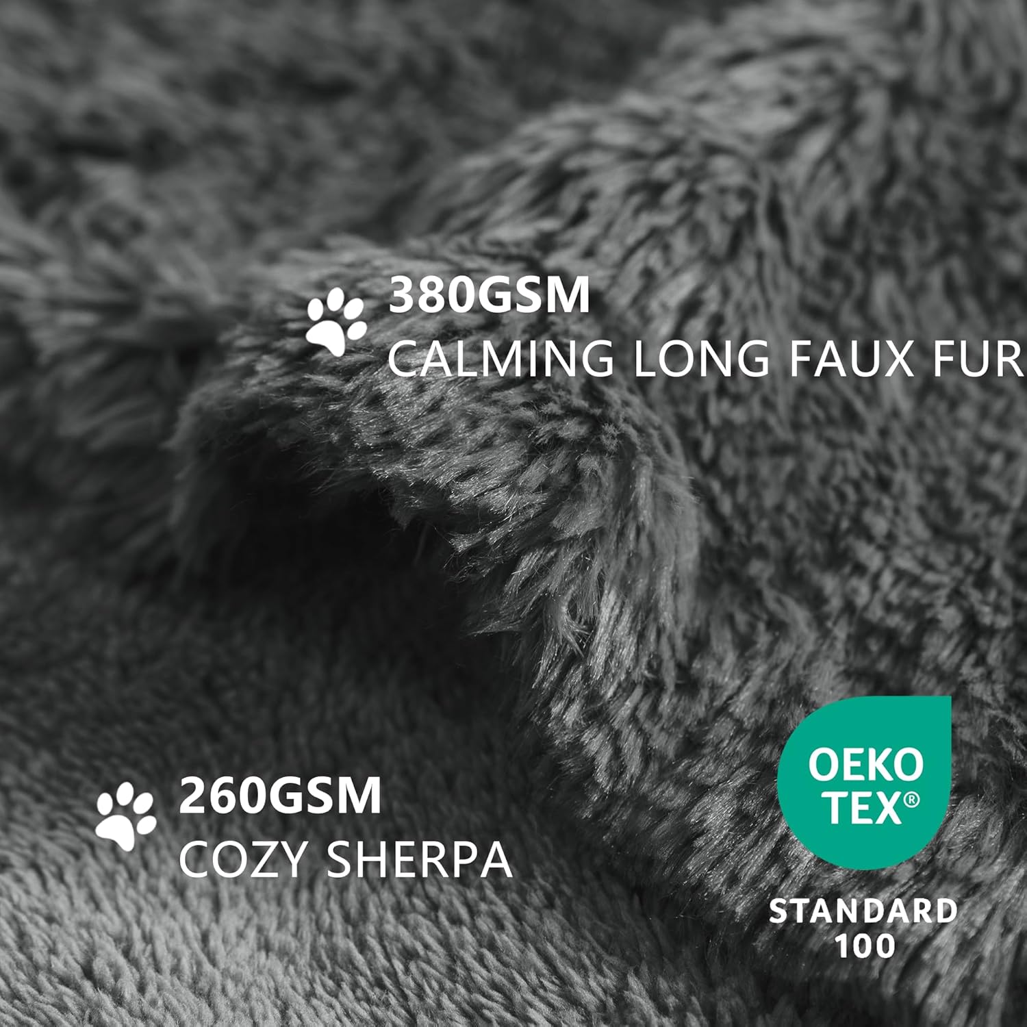 Waterproof Dog Blanket for Couch & Furniture Protection - Super Soft Reversible Throw Large Dogs Cats, Calming Washable Fur Sherpa Pet 50x60 Inch, Grey Grey 50x60 Inch Pack of 1