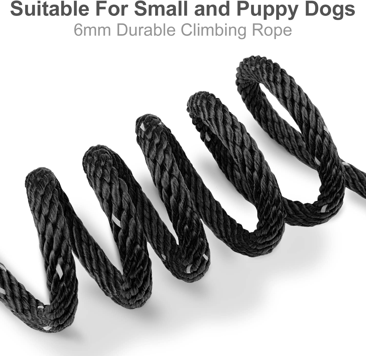 Long Dog Training Leash, 30 FT Tie Out Rope Check Cord with Padded Handle, Reflective Recall Lead for Puppy and Small Dogs, Black ft Pack of 1