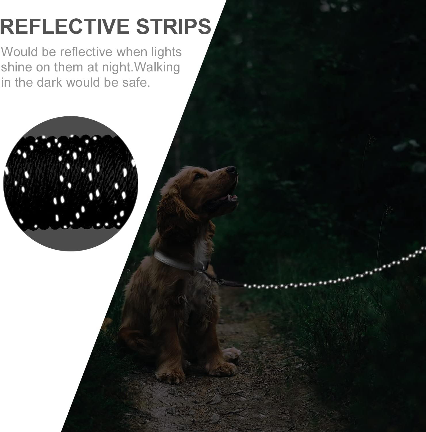 Long Dog Training Leash, 30 FT Tie Out Rope Check Cord with Padded Handle, Reflective Recall Lead for Puppy and Small Dogs, Black ft Pack of 1