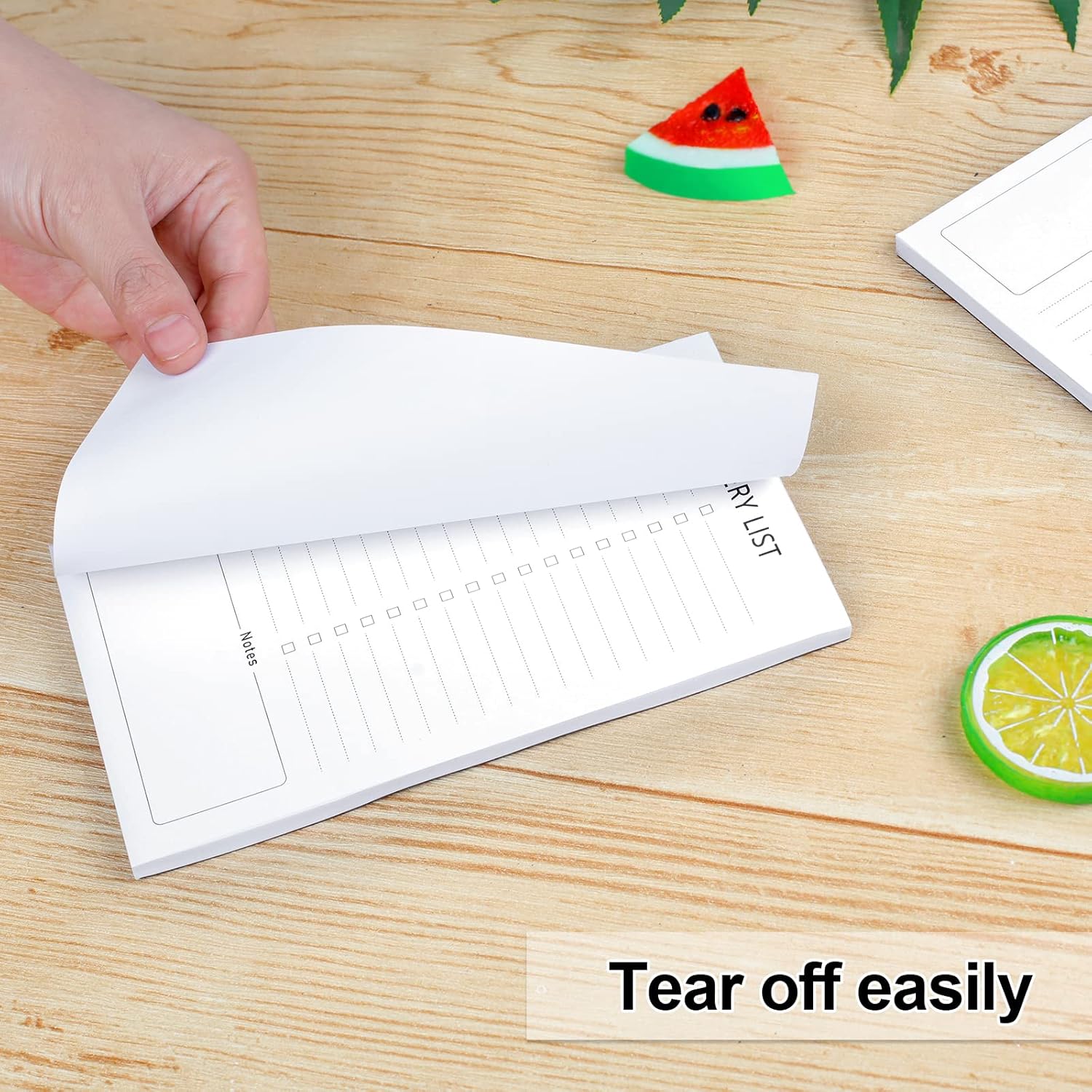 Grocery List Magnet Pad for Fridge, 2 Pack Magnetic Notepads Refrigerator, Full Back Shopping Lists, 60 Sheets Per Note Pads -